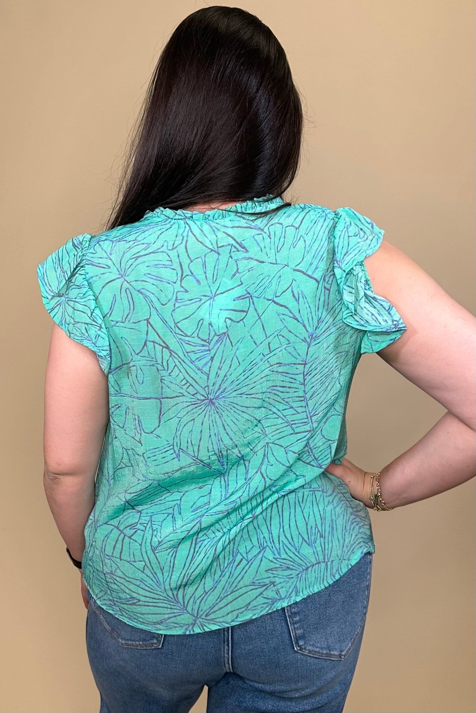 Flutter Sleeve w/Neck Tie MISSY TOP SPECIAL ZAC & RACHEL
