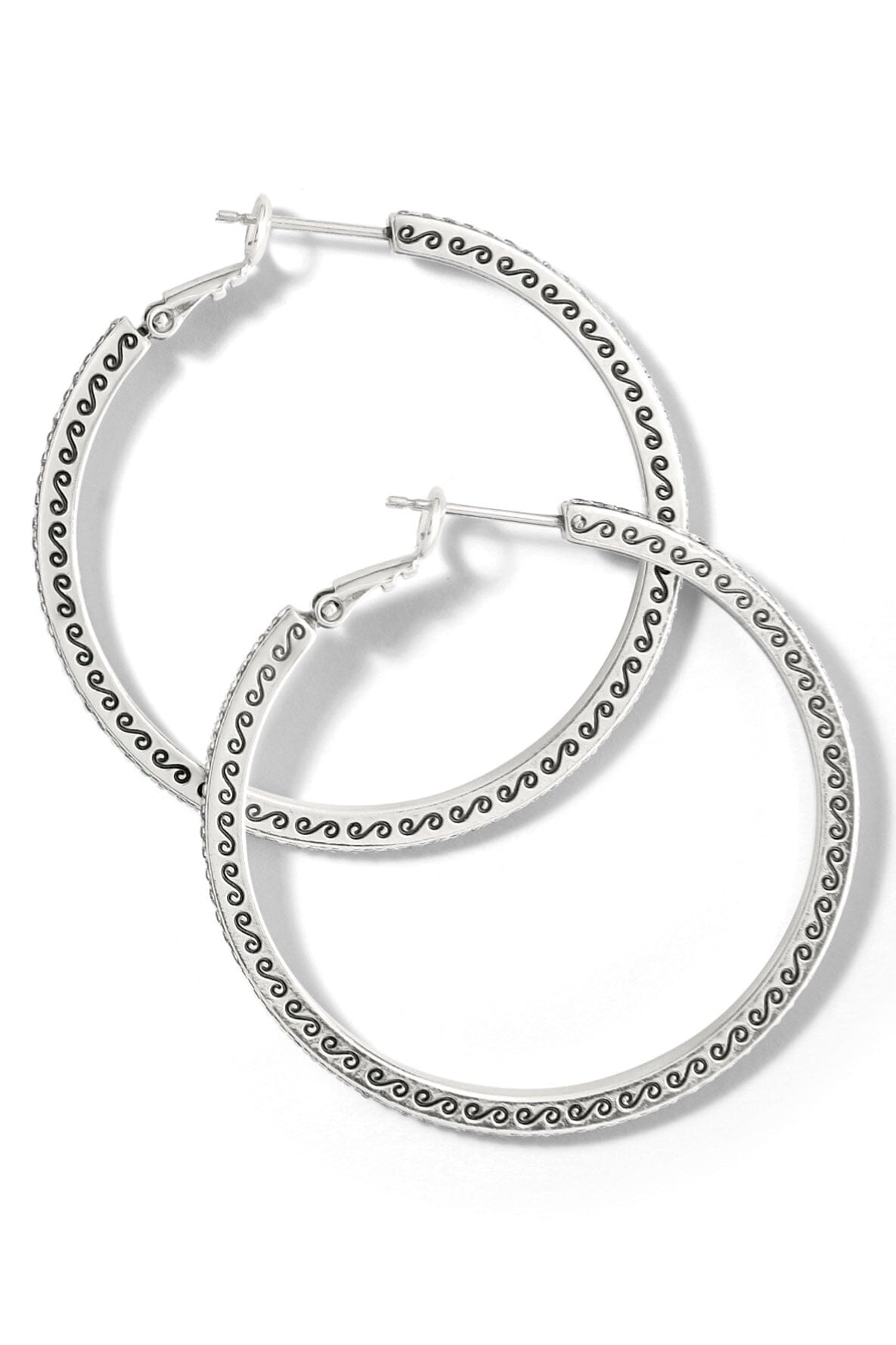 Meridian Silver Thin Large Hoop Earrings BJEWELRY Brighton Collectables