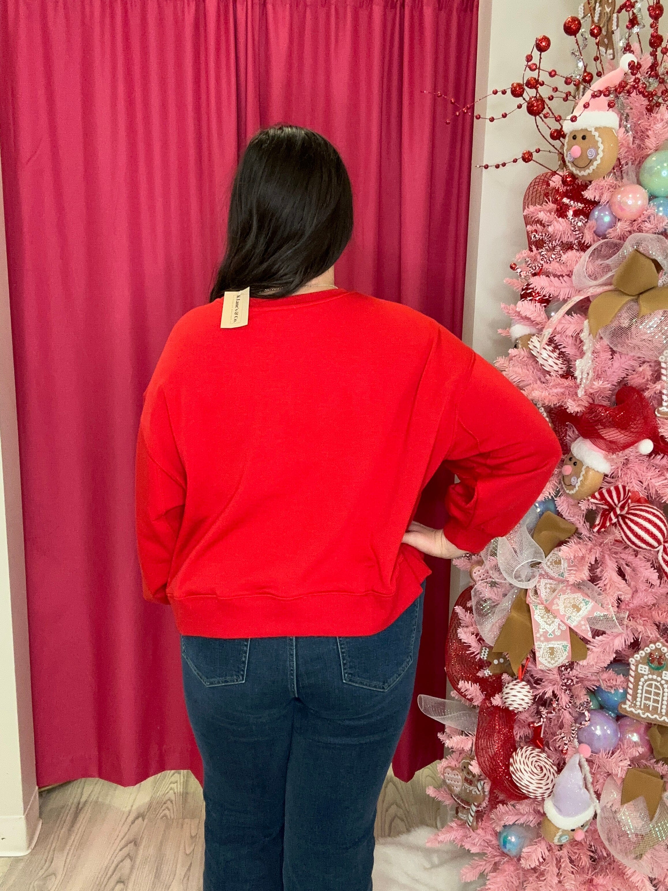 Long Sleeve Joyful Sequin Patch Sweatshirt JRTOP CASUAL TOP MARYSQUARE