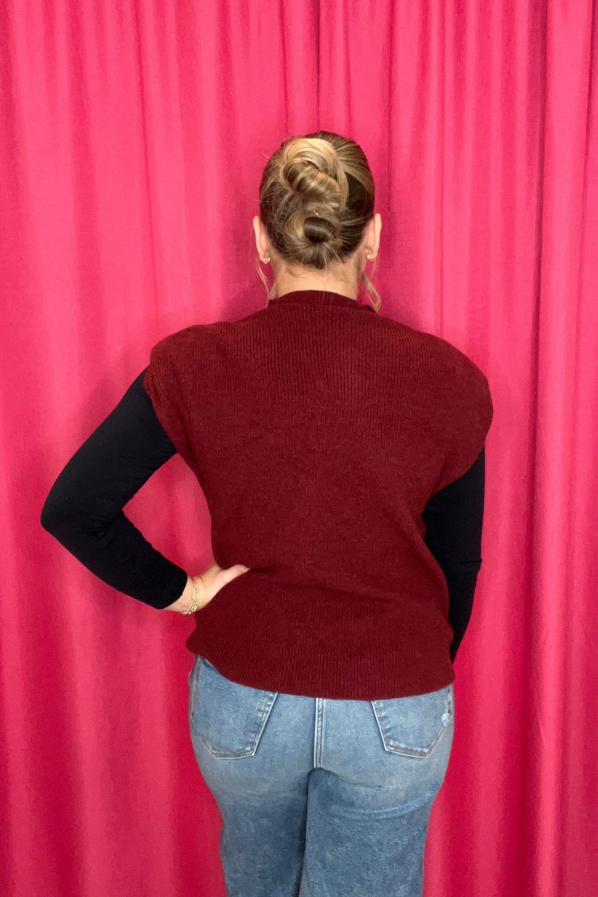 Mock Neck Knit Vest JRTOP CASUAL TOP VERYJ