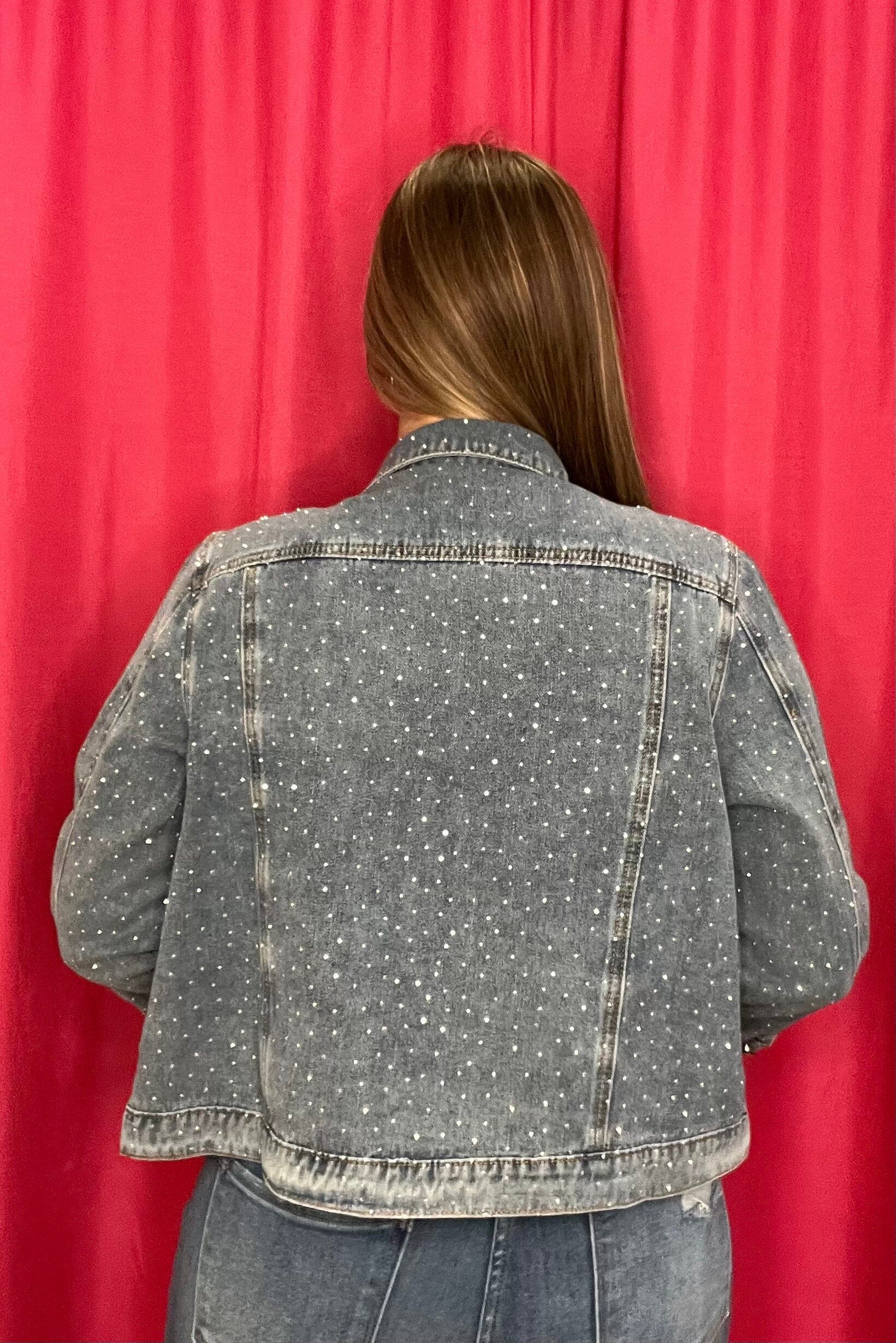 3/4 Sleeve Sparkle Denim Jacket OUTFIT COMPLETER CREATION