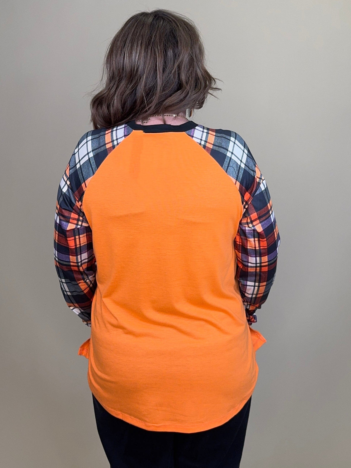 Spooky Plaid Long Sleeve Top JRTOP CASUAL TOP:~~Unassigned~~ YOURFASHIONWHOL