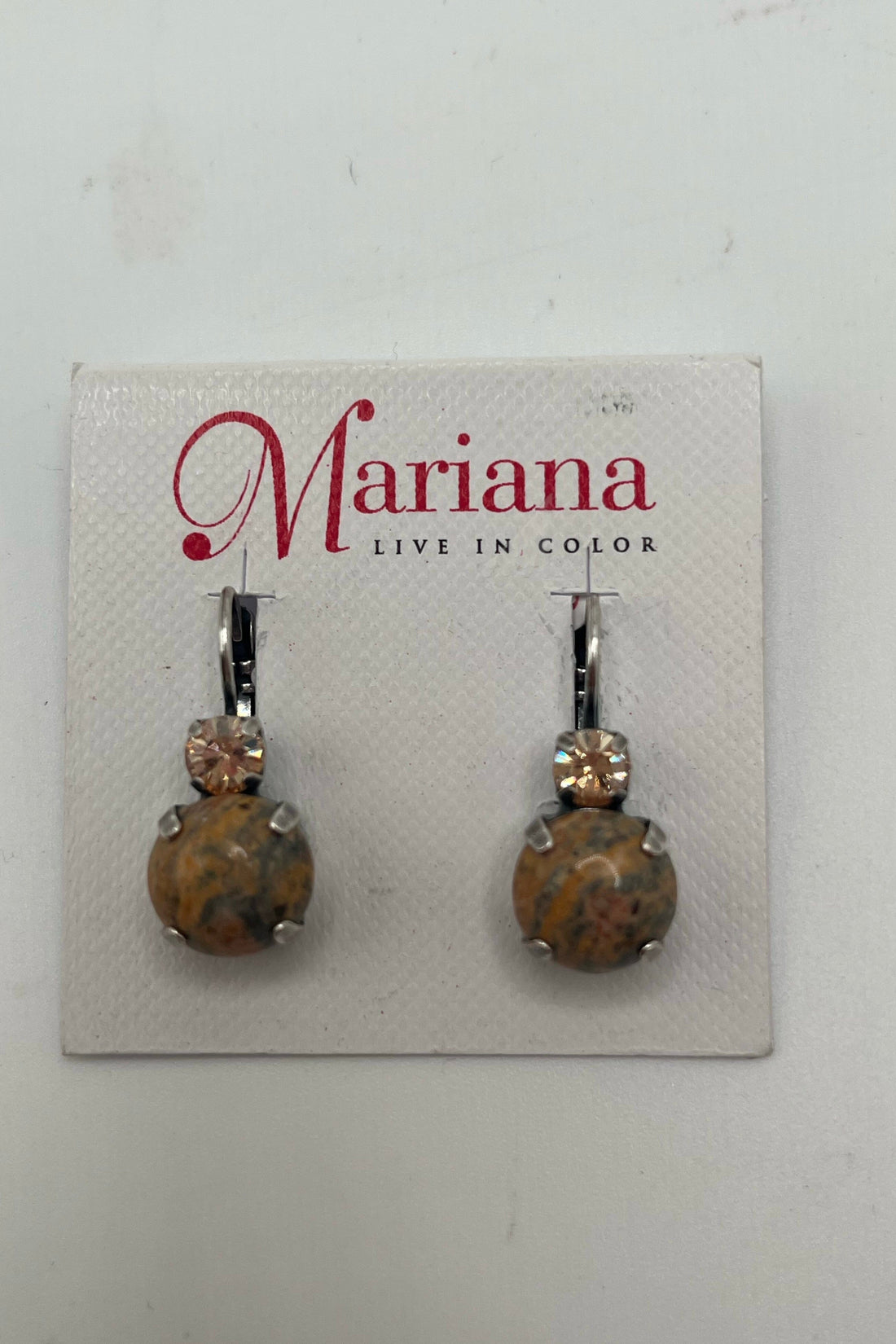 Large Double Stone Leverback Earrings in "Sahara" BETTERBRANDJEWELRY Mariana