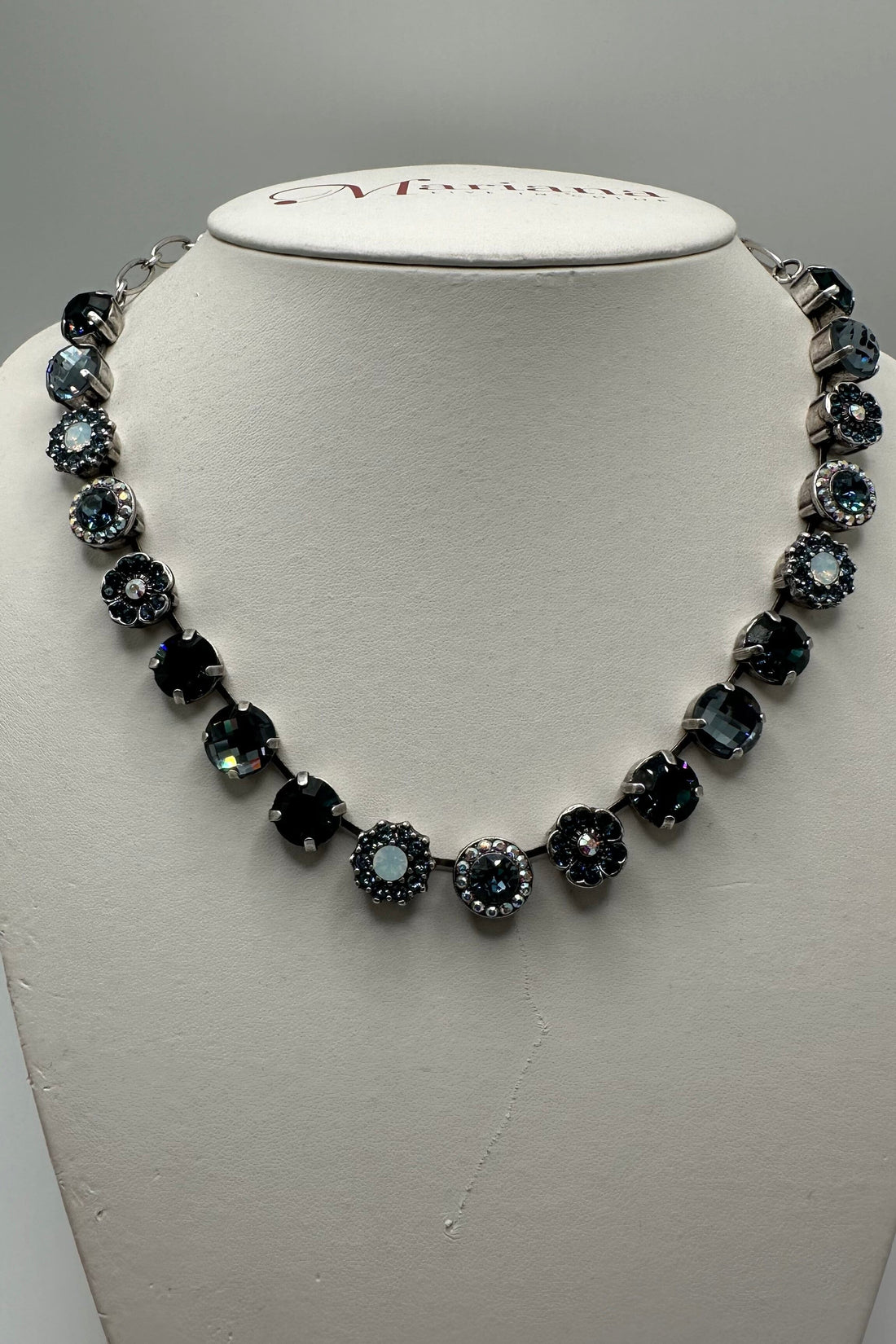 Large Rosette Necklace in "Mood Indigo" - Silver Plated BETTERBRANDJEWELRY MICHALSMARIANA