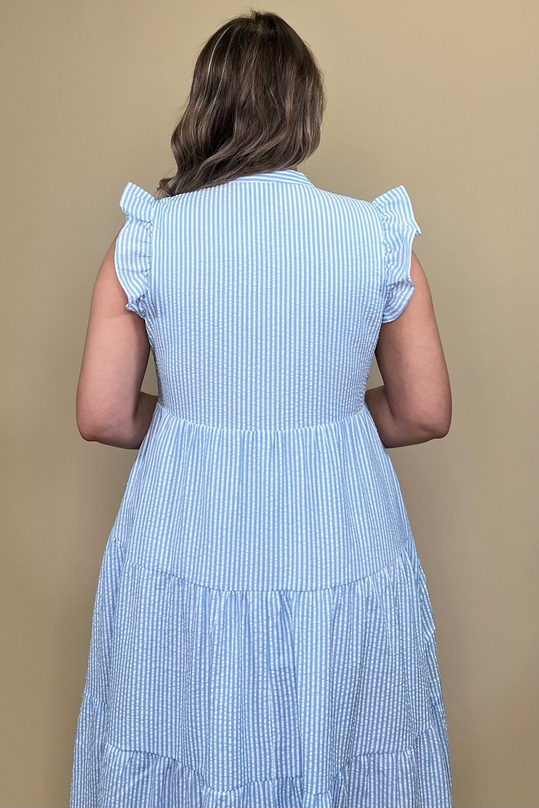Kari Short Ruffle Sleeve Dress DRESS MARYSQUARE