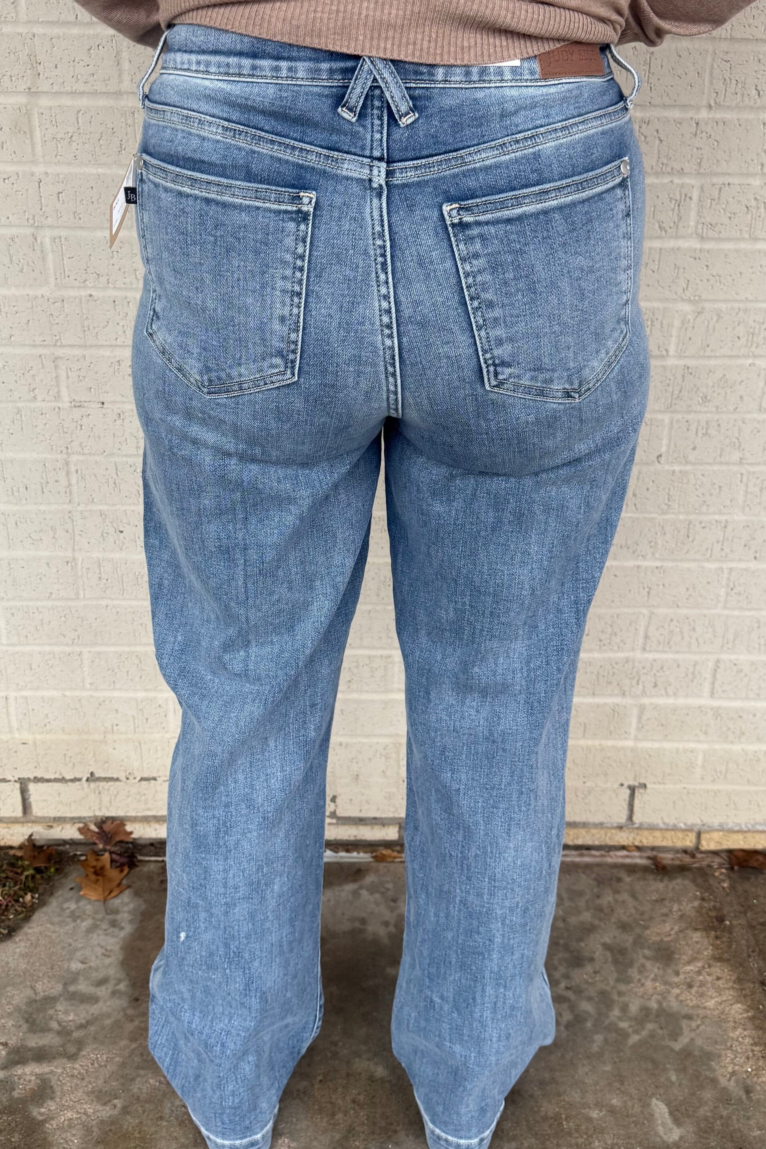 High Waist Trouser Wide Leg JEANS JUDY BLUE