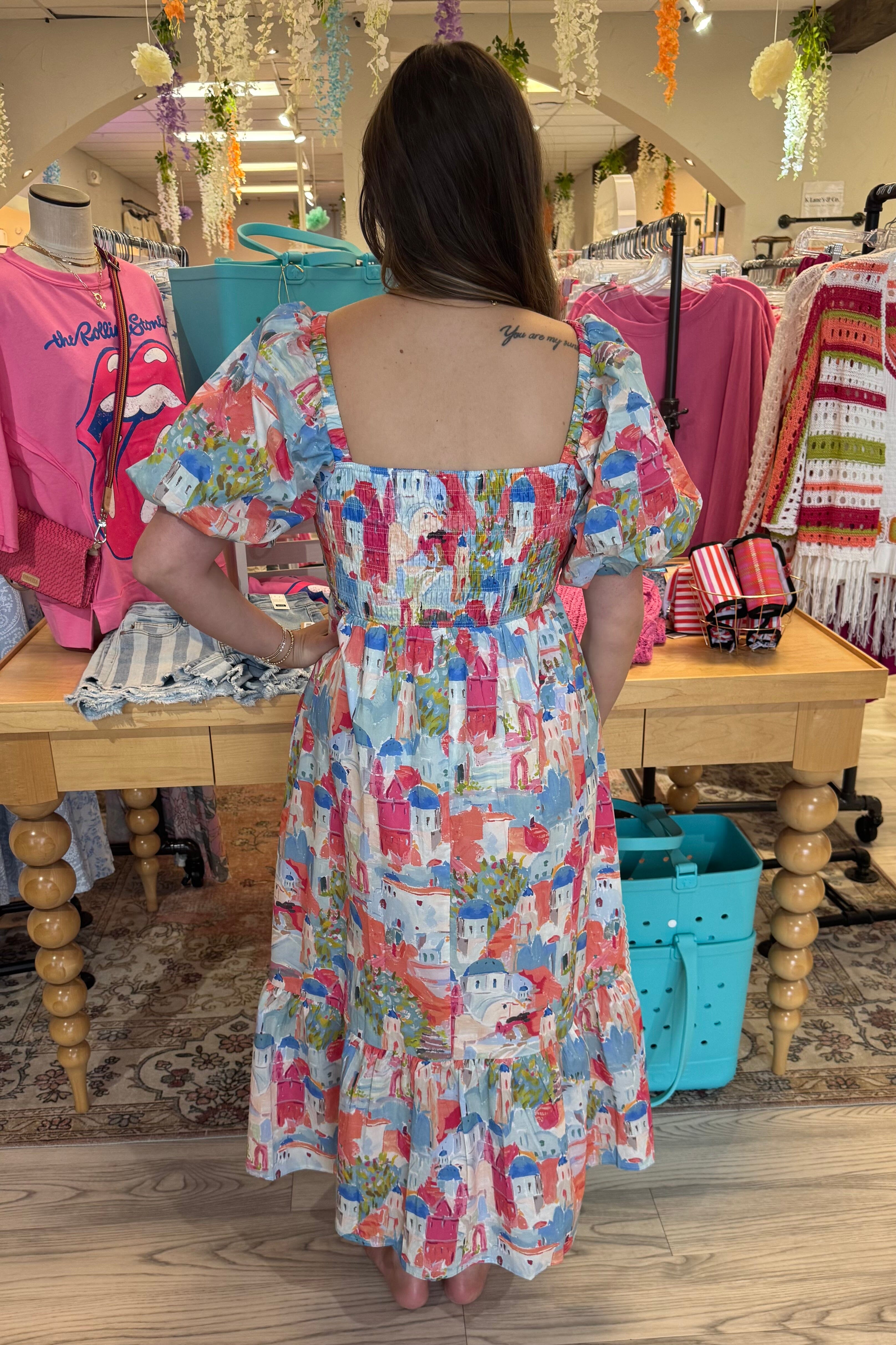 Short Balloon Sleeve Midi Dress DRESS DAVI&DANI