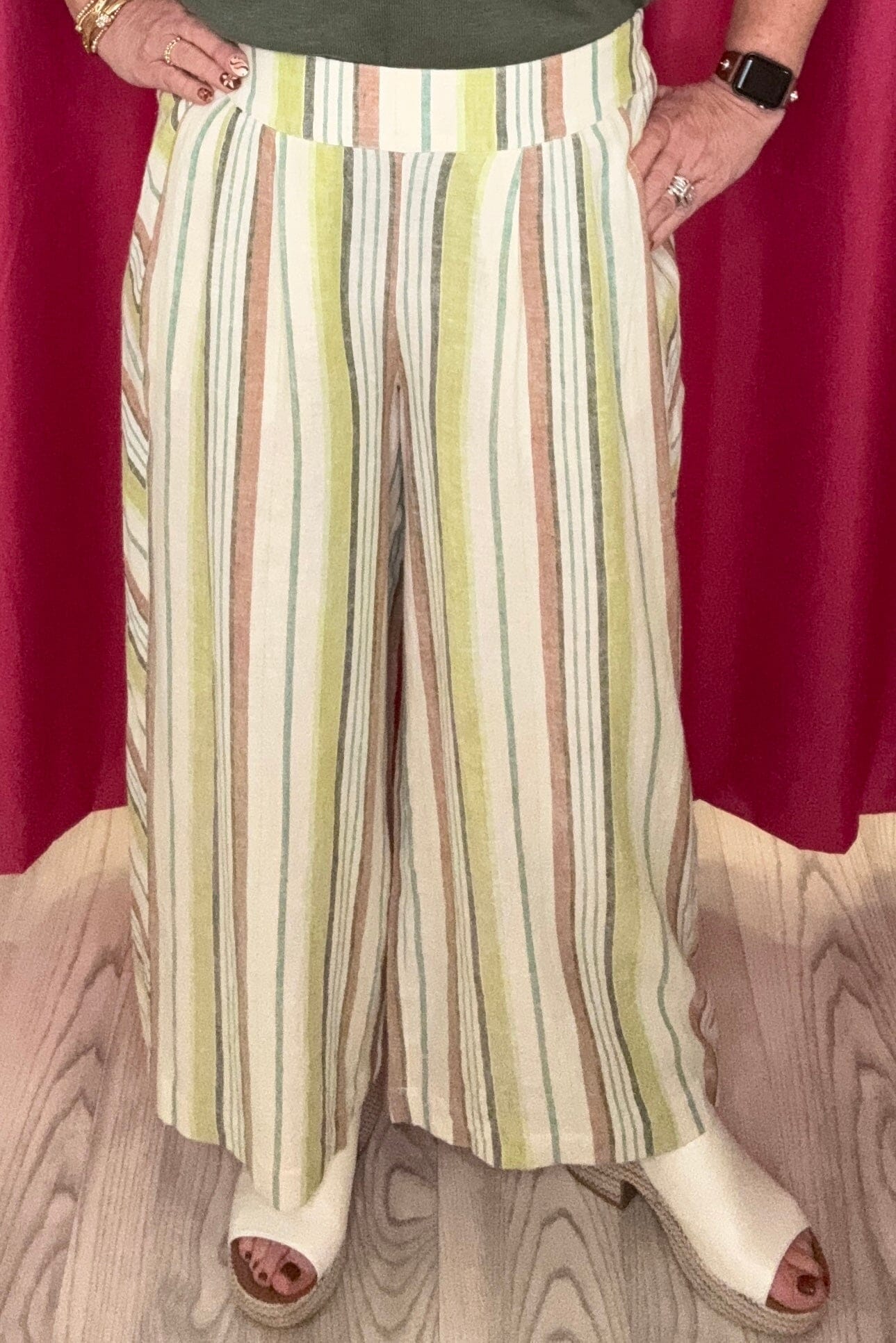 Pull On Flowy WIde Pant w/Pockets BOTTOMS TRIBAL KIWIZEST XS