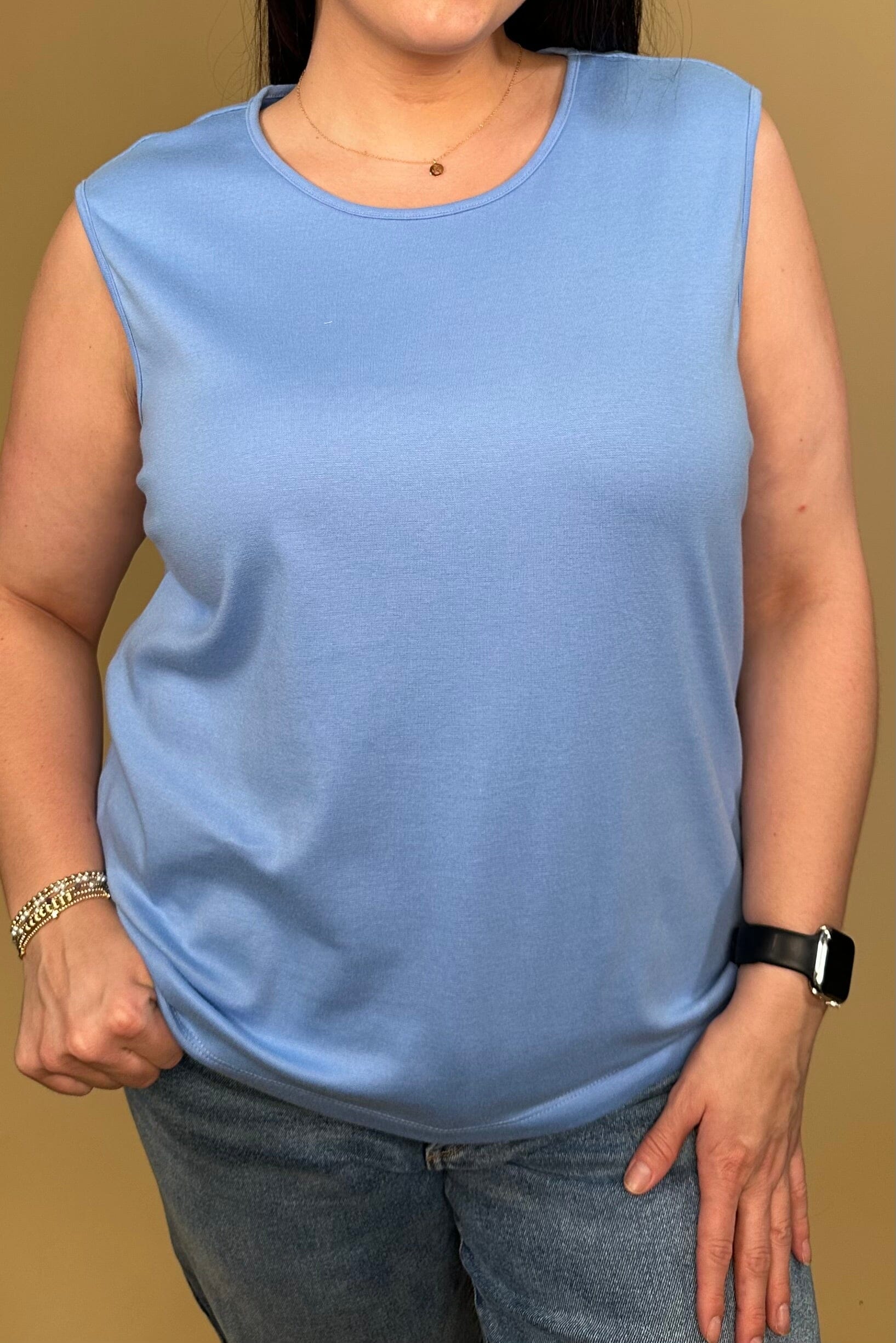 Sleeveless Scoop Neck Tank Top MISSY BASIC KNIT SOUTHERN LADY