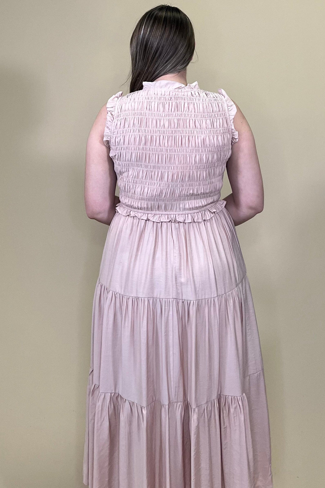 Layered Tank Dress w/Smocking DRESS BLUPEPPER