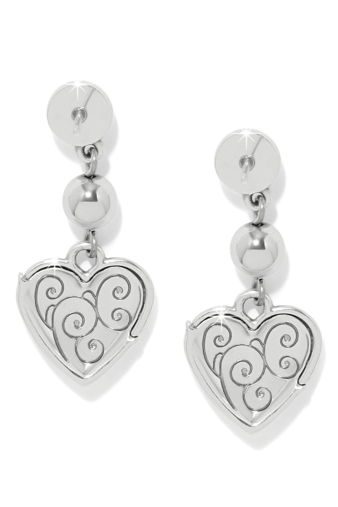 Meridian Petite Heart Wave Silver Post Earrings BJEWELRY Brighton Collectables