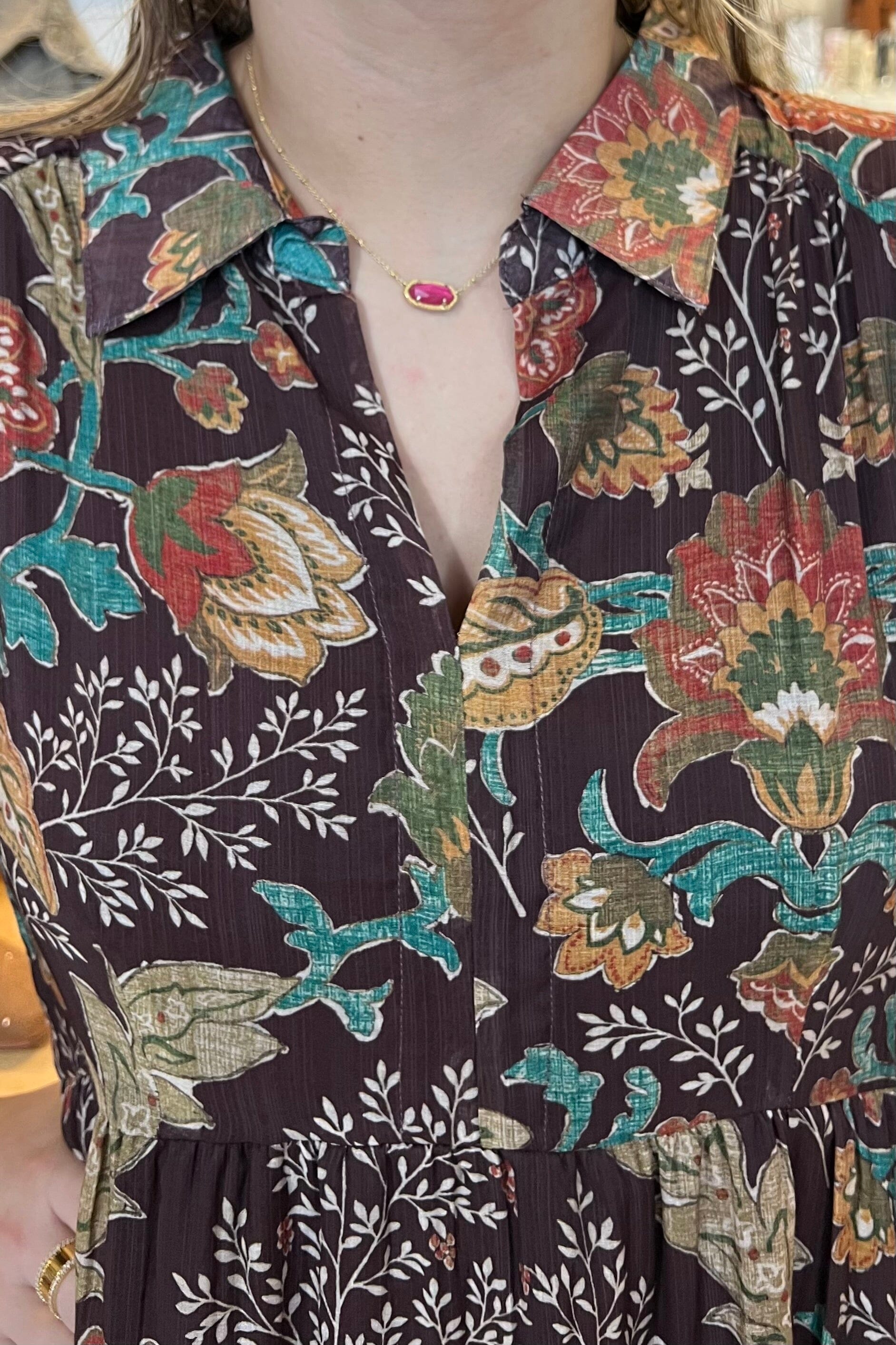 Short Sleeve Printed Dress w/Collar DRESS UMGEE