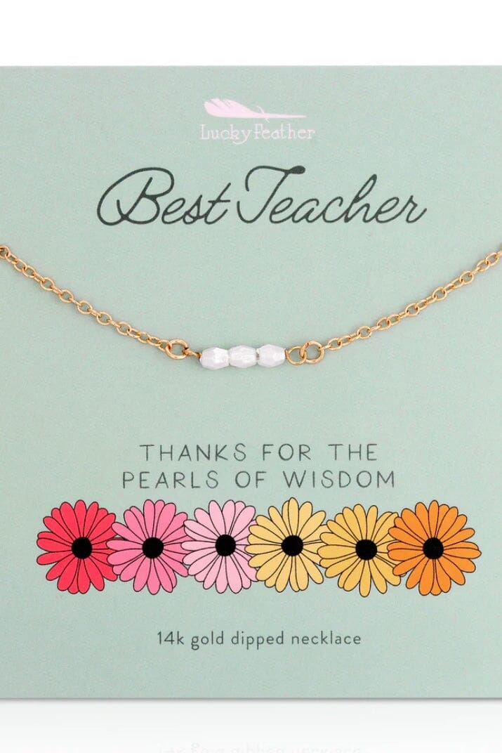 Celebration Necklaces JEWELRY LUCKY FEATHER TEACHERPEARL