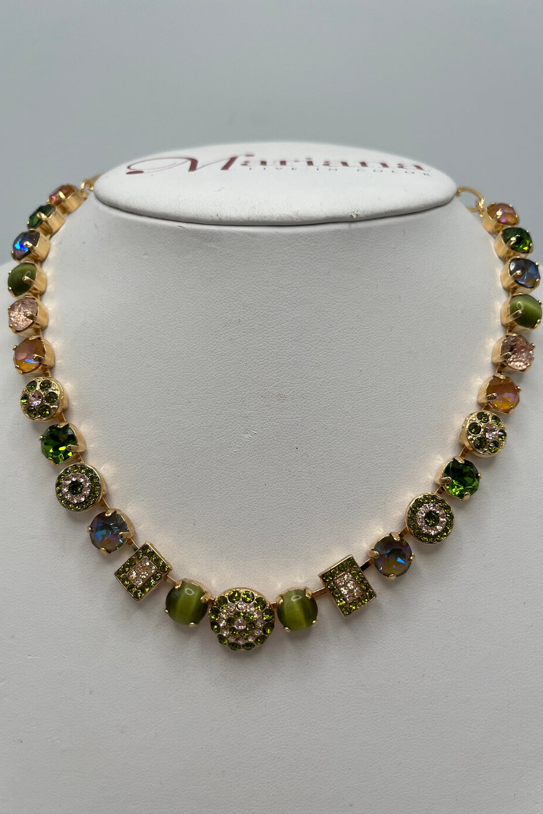 Medium Cluster and Pavé Necklace in "OLIVINE" BETTERBRANDJEWELRY MICHALSMARIANA