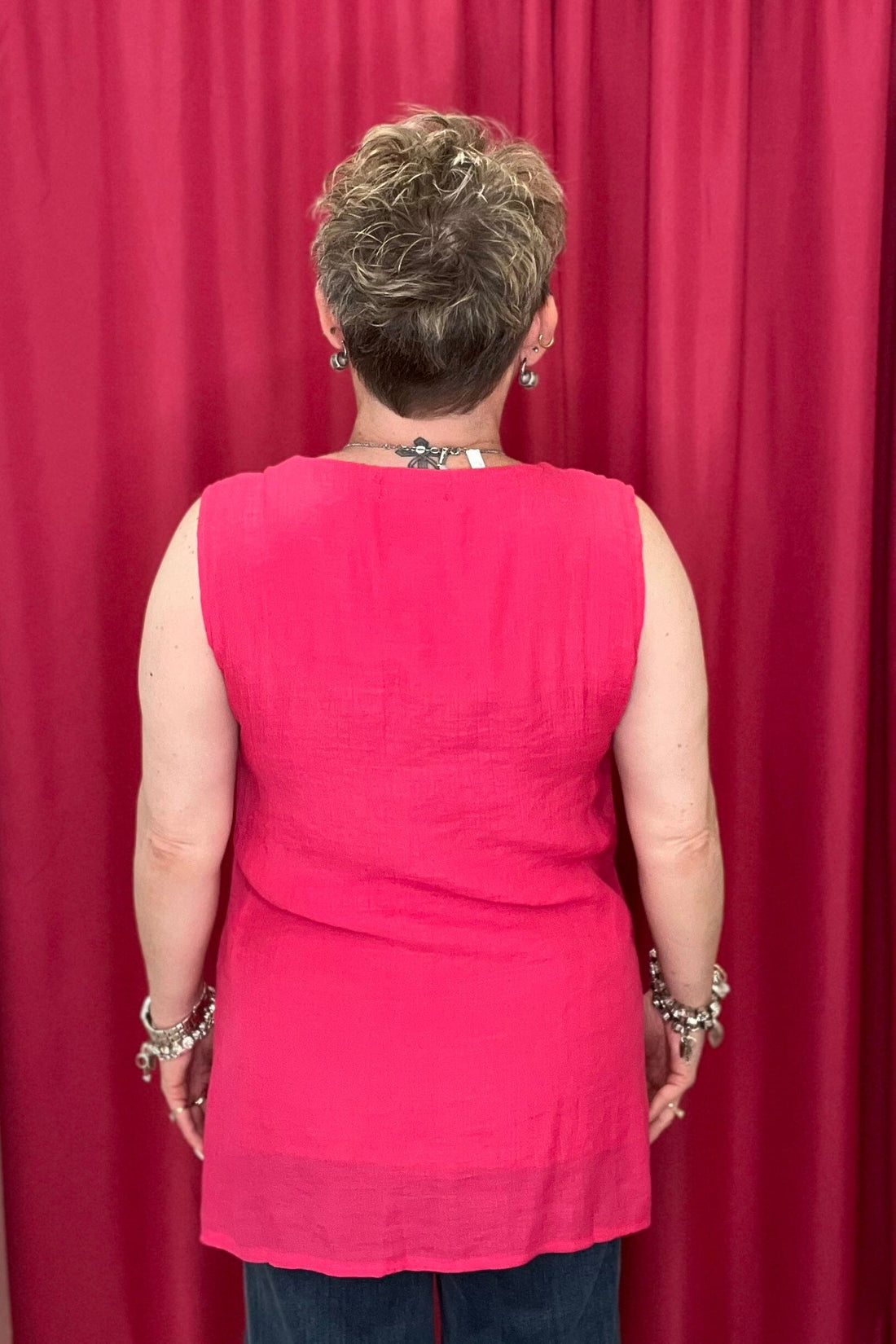 Sleeveless Gauze Button Down MISSY TOP SPECIAL CREATION