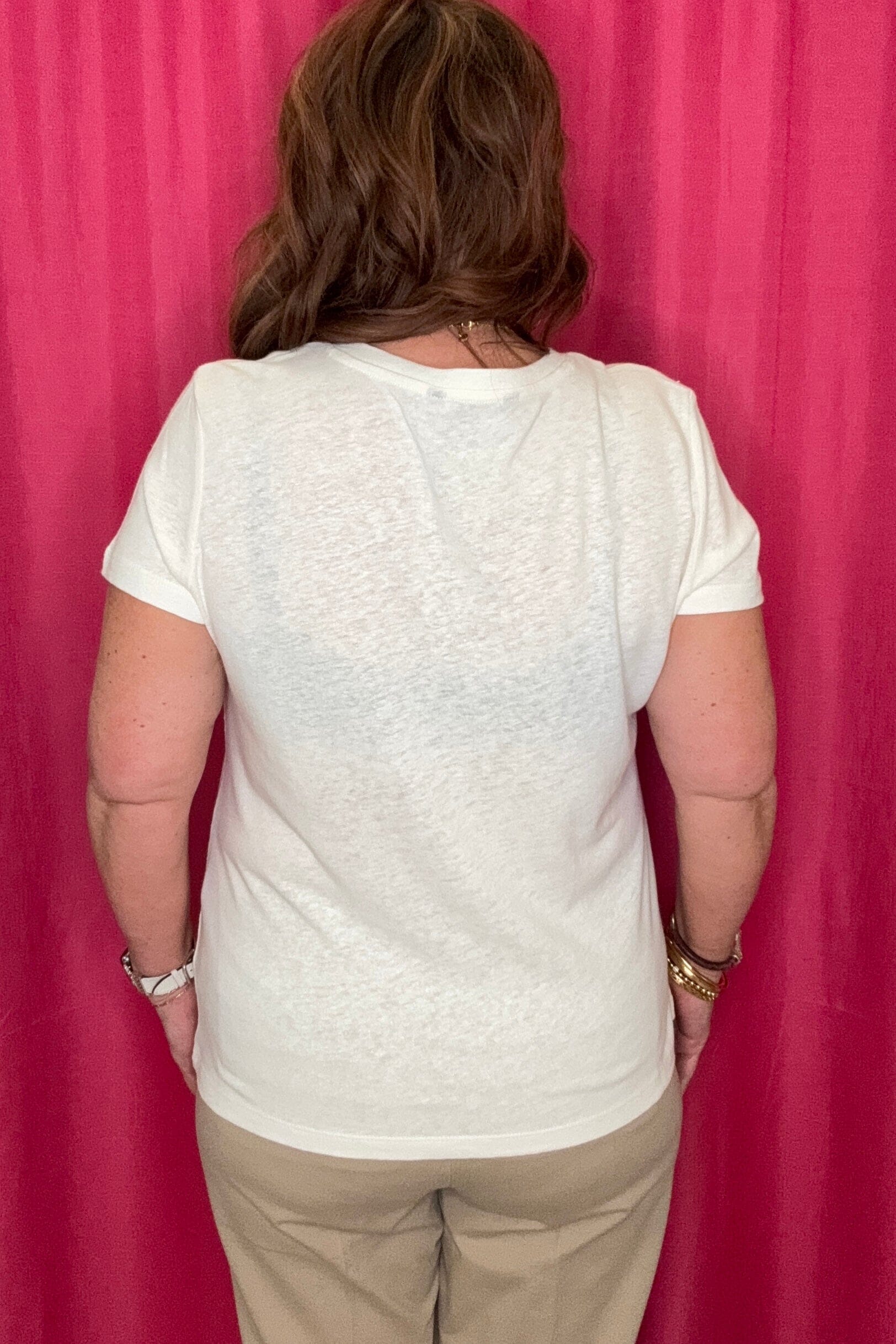 Short Sleeve Dainty Flower V-Neck T-Shirt MISSY TOP SPECIAL Charlie B