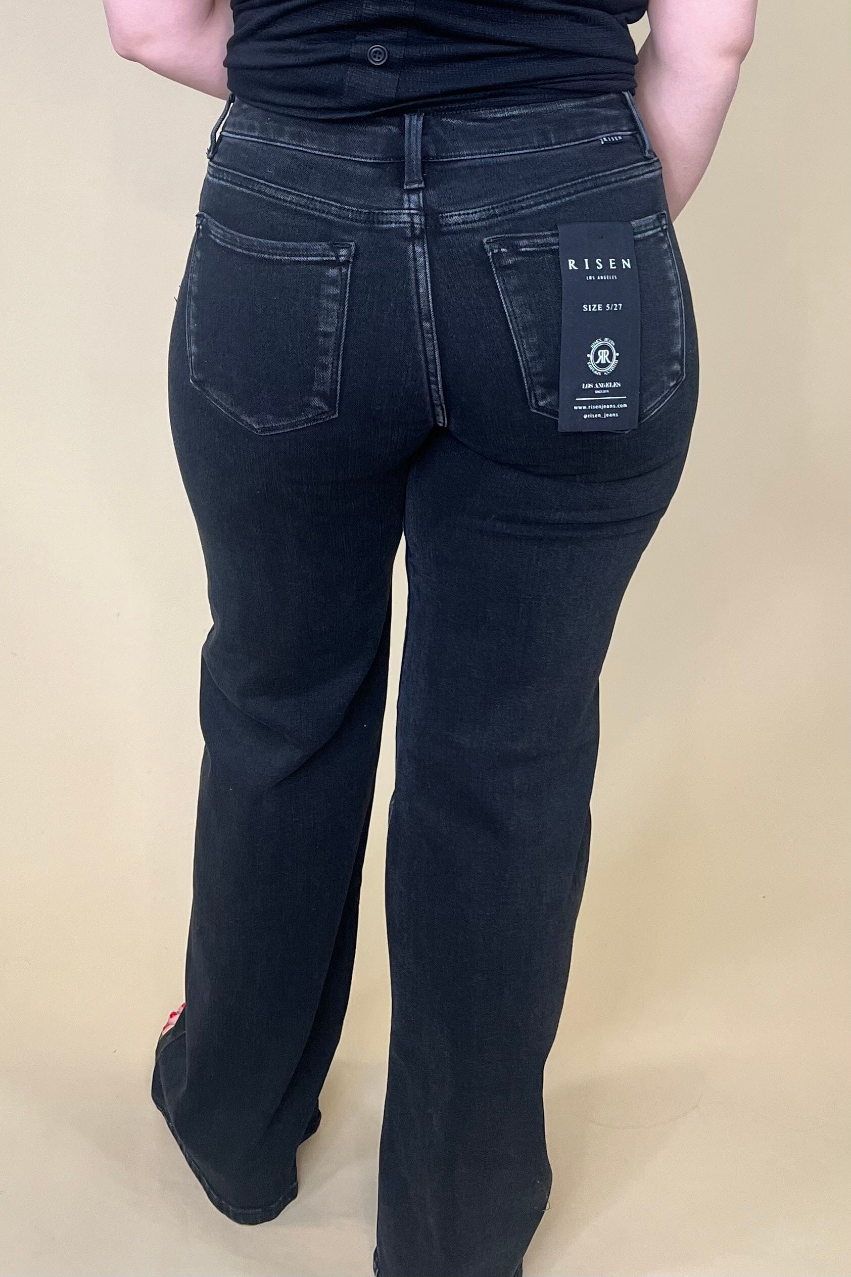 Mid Rise Wide Jeans w/Front Patch Pocket BOTTOMS RISEN