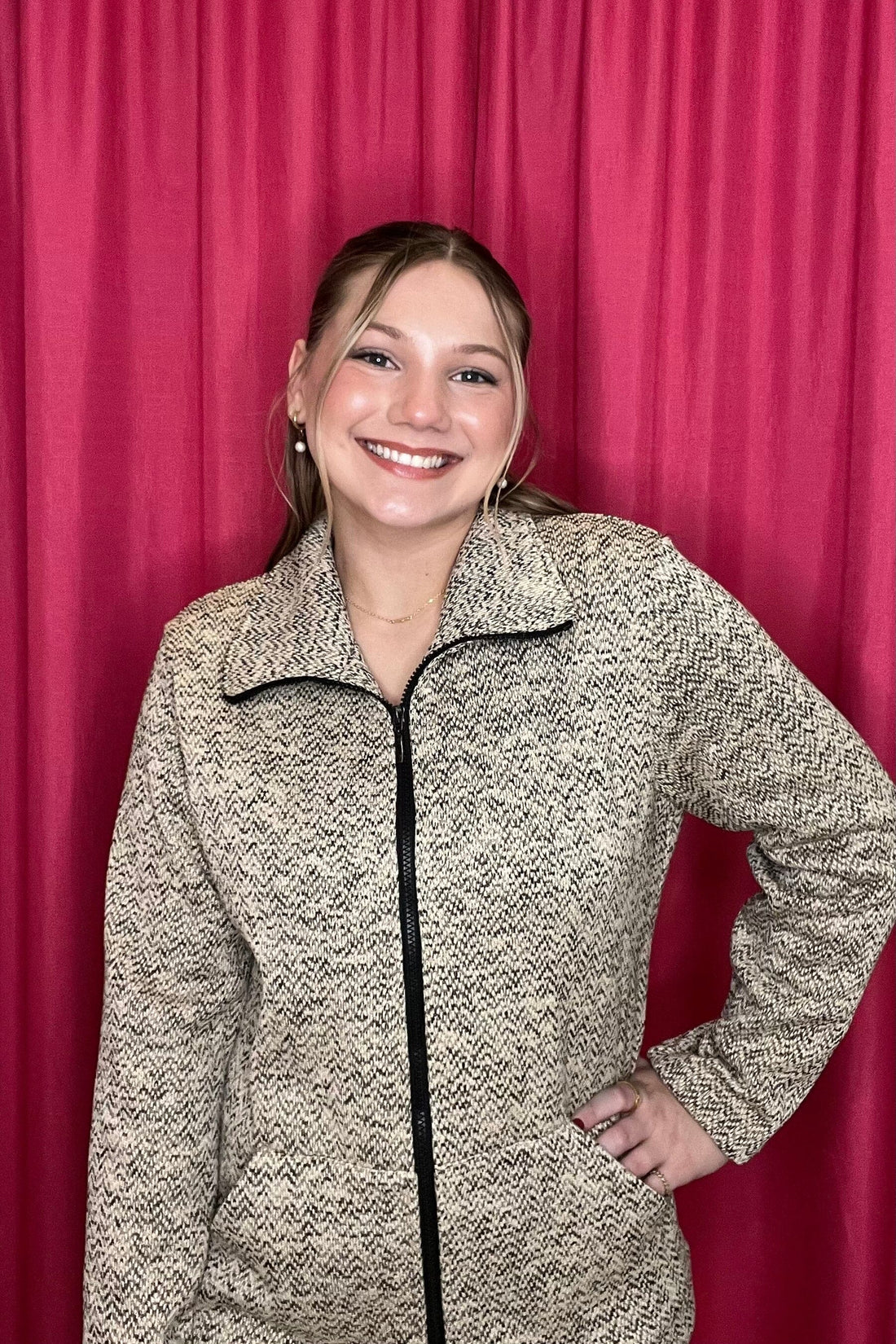 Long Sleeve Zip-Up Jacket w/Kangaroo Pocket JACKET SOUTHERN LADY