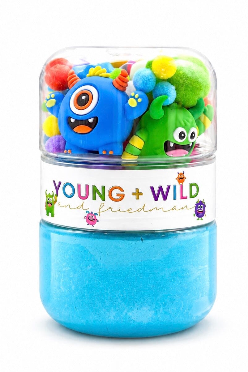 Colorful Monster Grab & Go Dough Jar GIFT/OTHER:~~Unassigned~~ YOUNG + WILD & FRIEDMAN