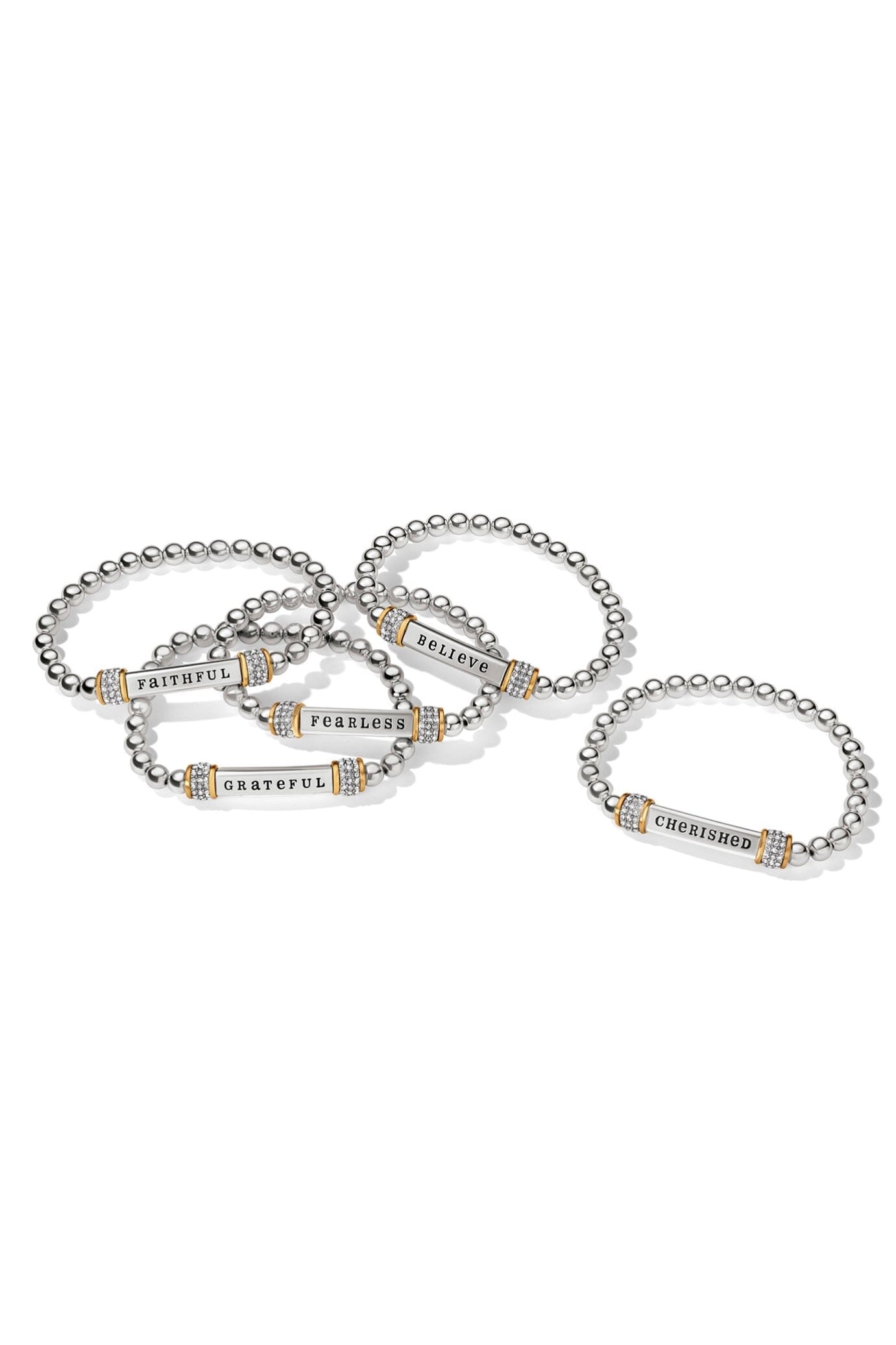 Meridian Believe Two Tone Stretch Bracelet BJEWELRY Brighton Collectables