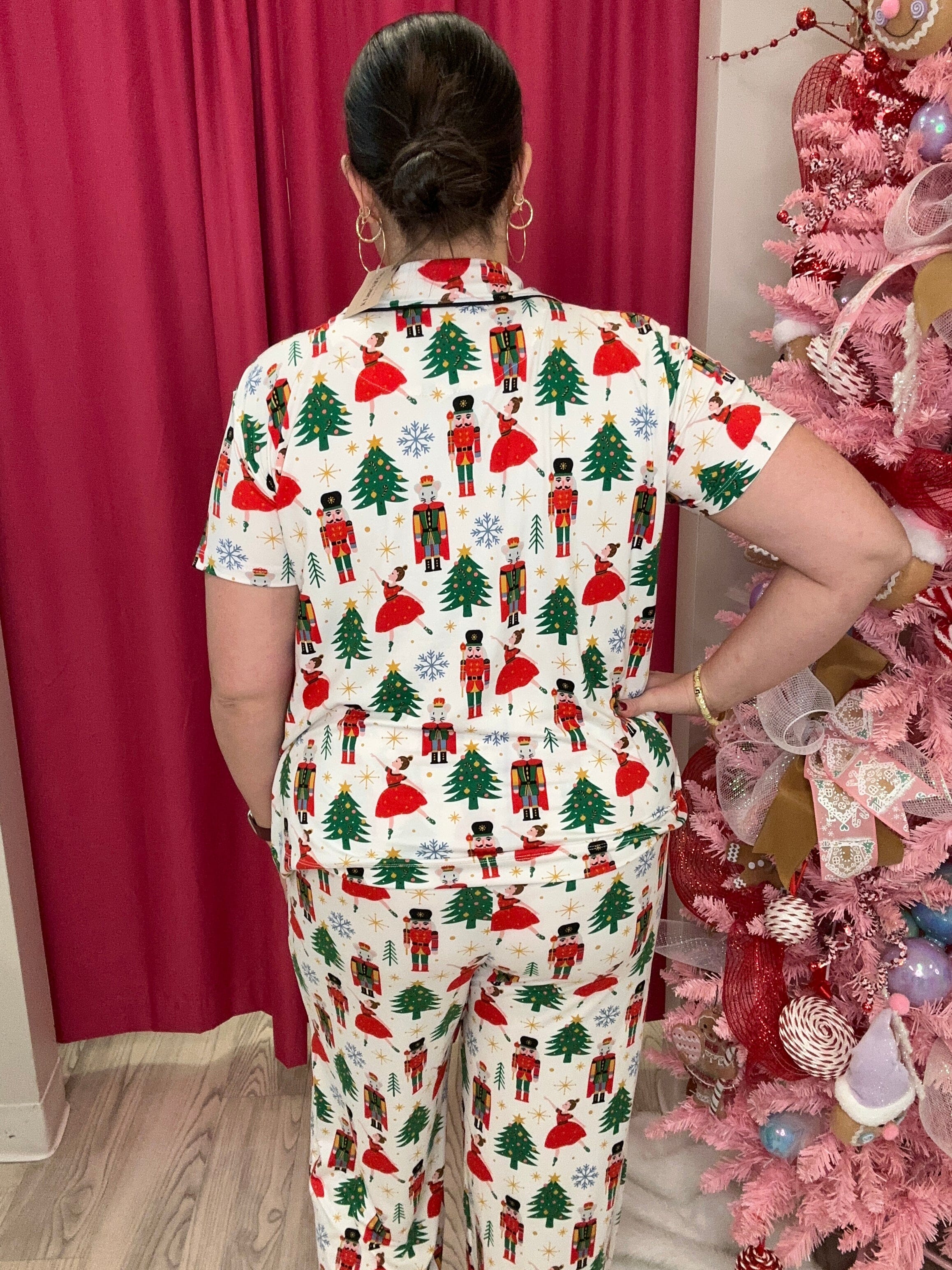 Nutcracker Collared Pajama Top UNDER AMANDA BLU & CO