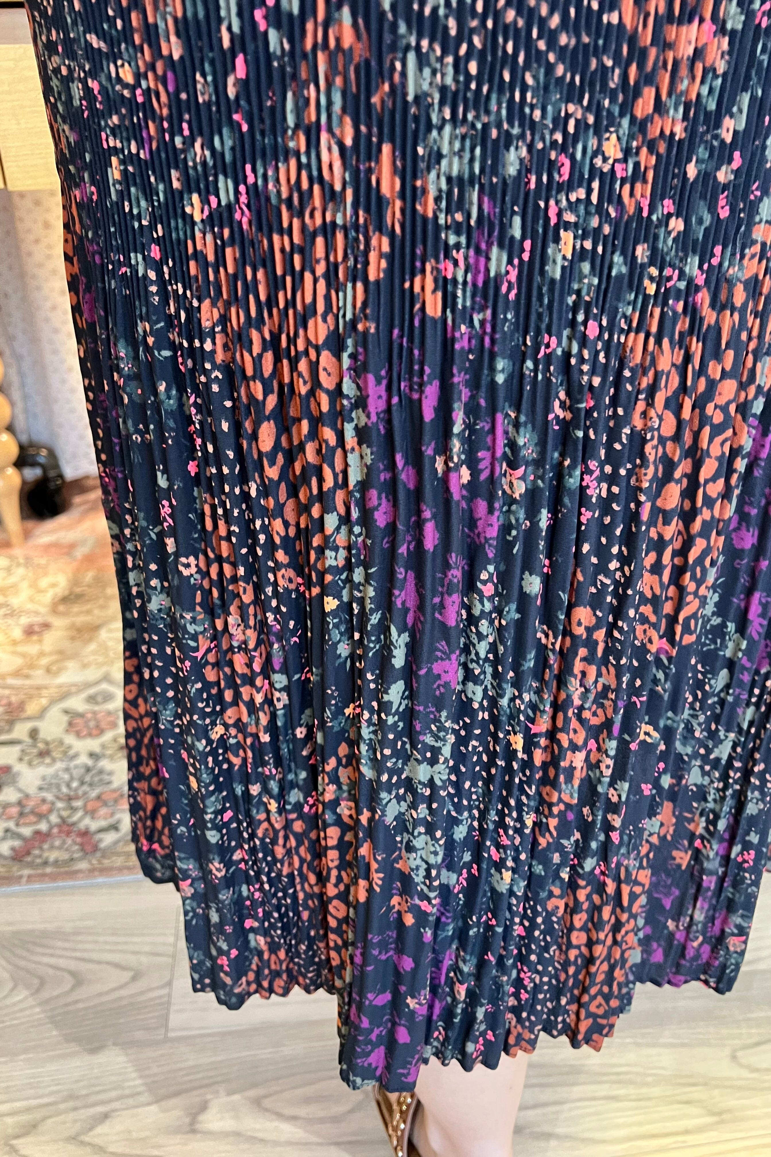 Plisse Skirt w/Slit BOTTOMS TRIBAL