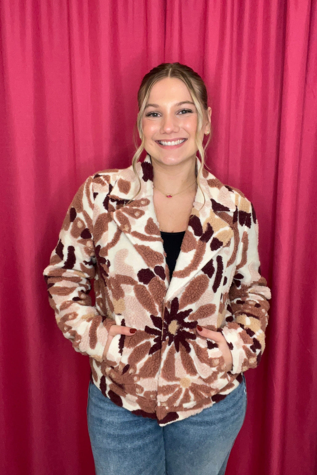 Boucle Knit Plaid Short Coat JACKET Charlie B