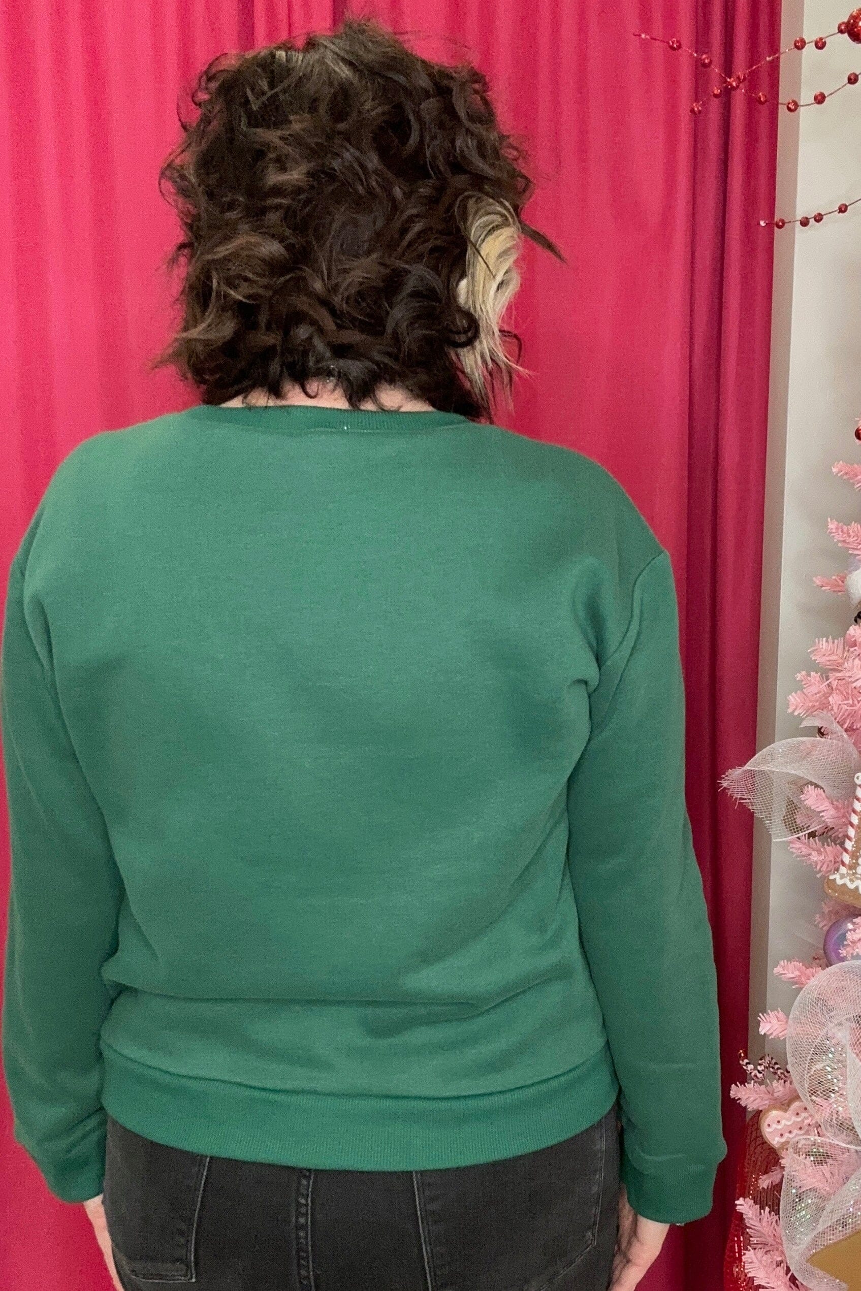 Long Sleeve Christmas Plaid Reindeer Knit Top JRTOP CASUAL TOP SHE&SKY