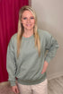 Solid Crewneck Scuba Sweatshirt JRTOP CASUAL TOP YELETE SAGE S