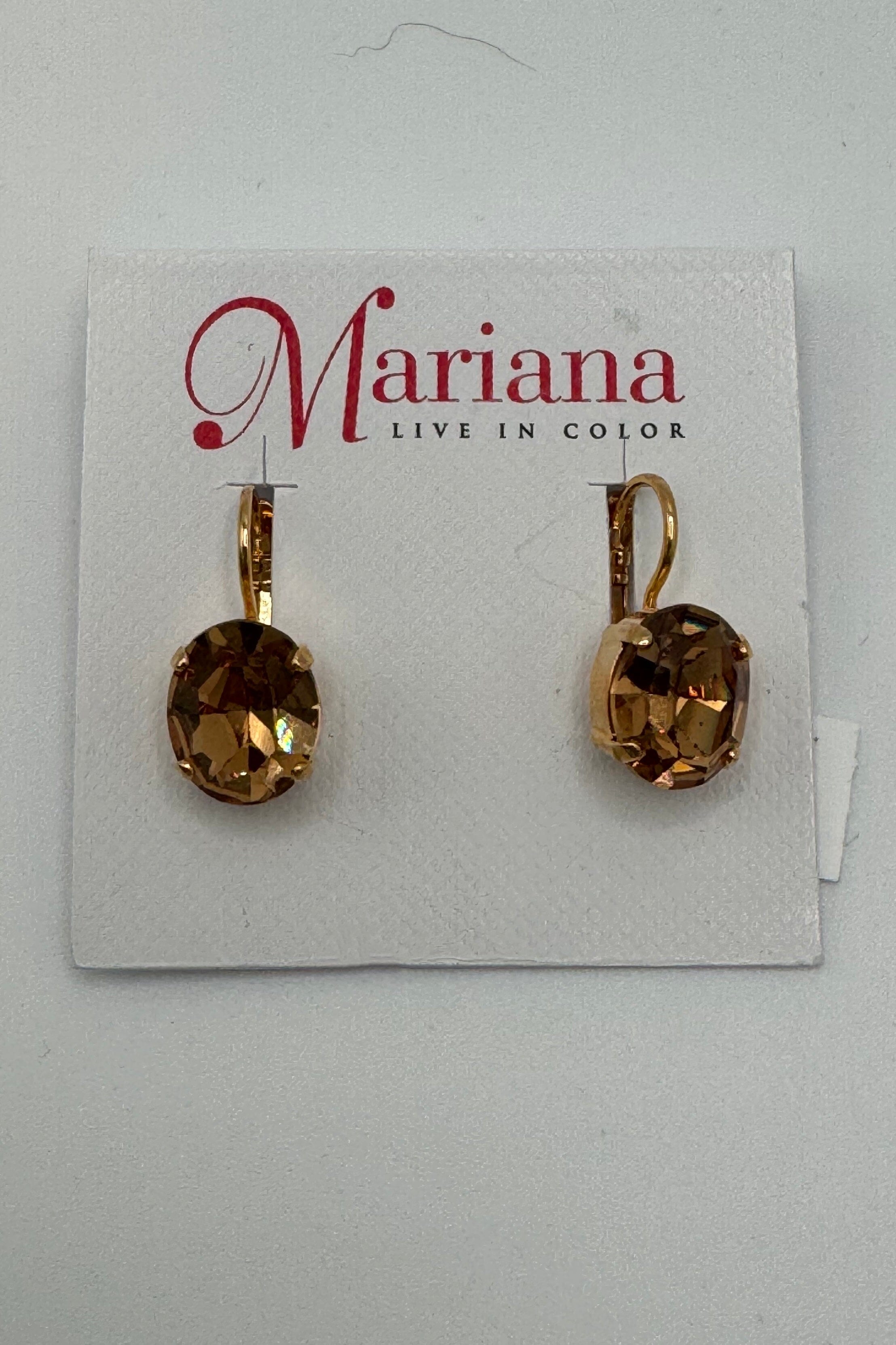 Large Single Stone Oval Leverback Earrings in "Colorado Topaz" BETTERBRANDJEWELRY Mariana