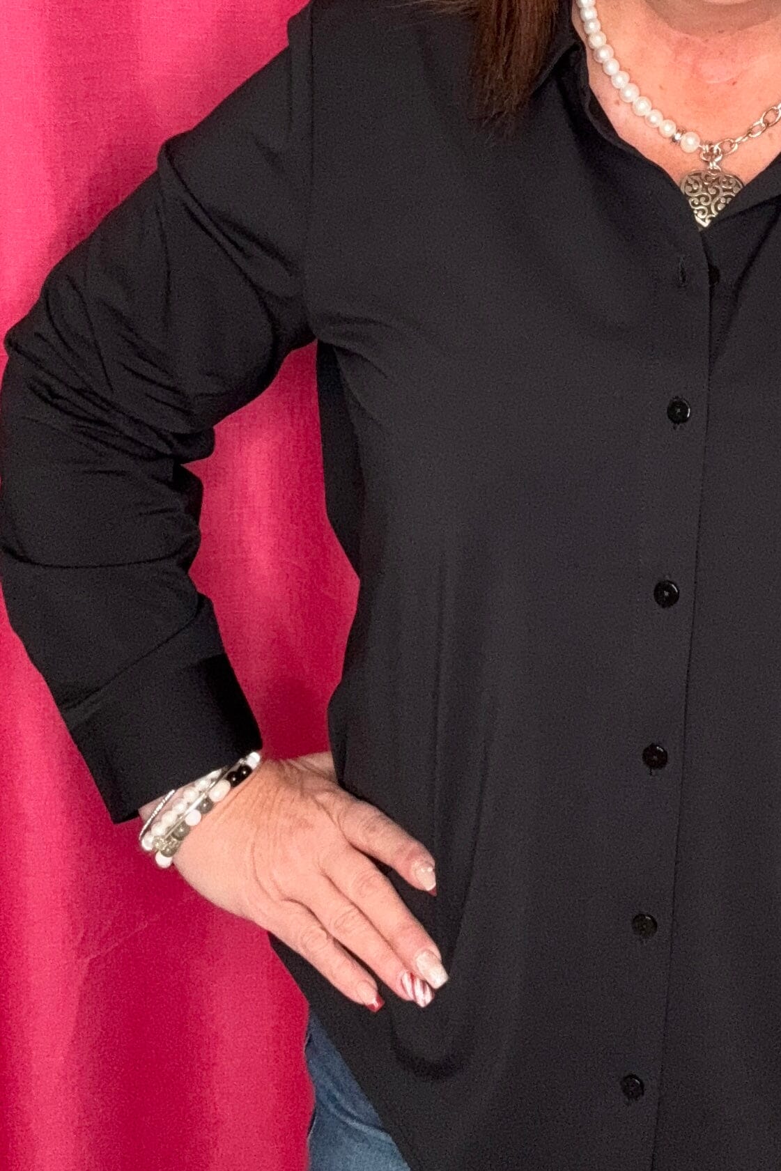 Long Sleeve Button Down Shirt MISSY TOP SPECIAL LIVERPOOL