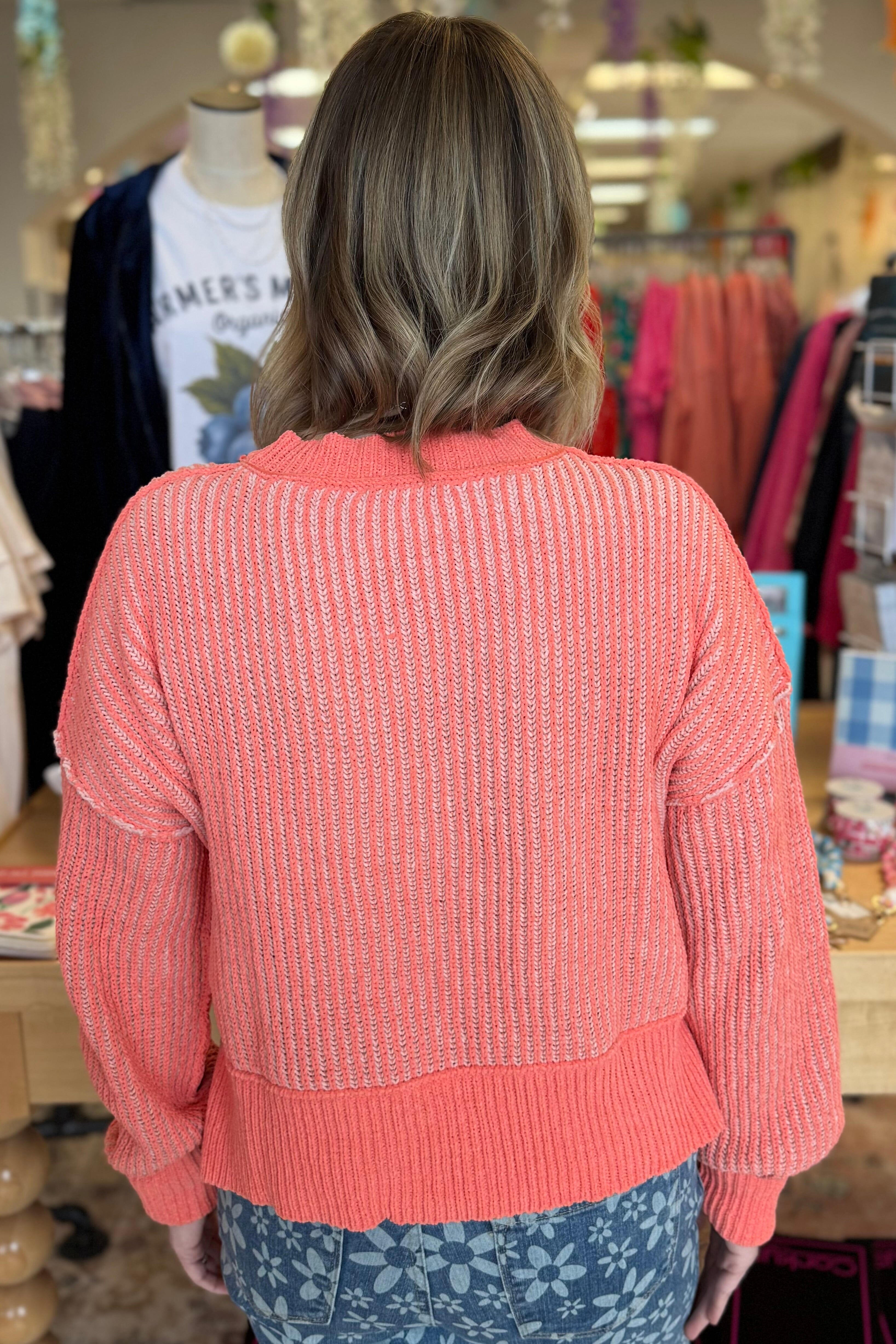 Two Toned Casual Striped Sweater SWEATER VERYJ