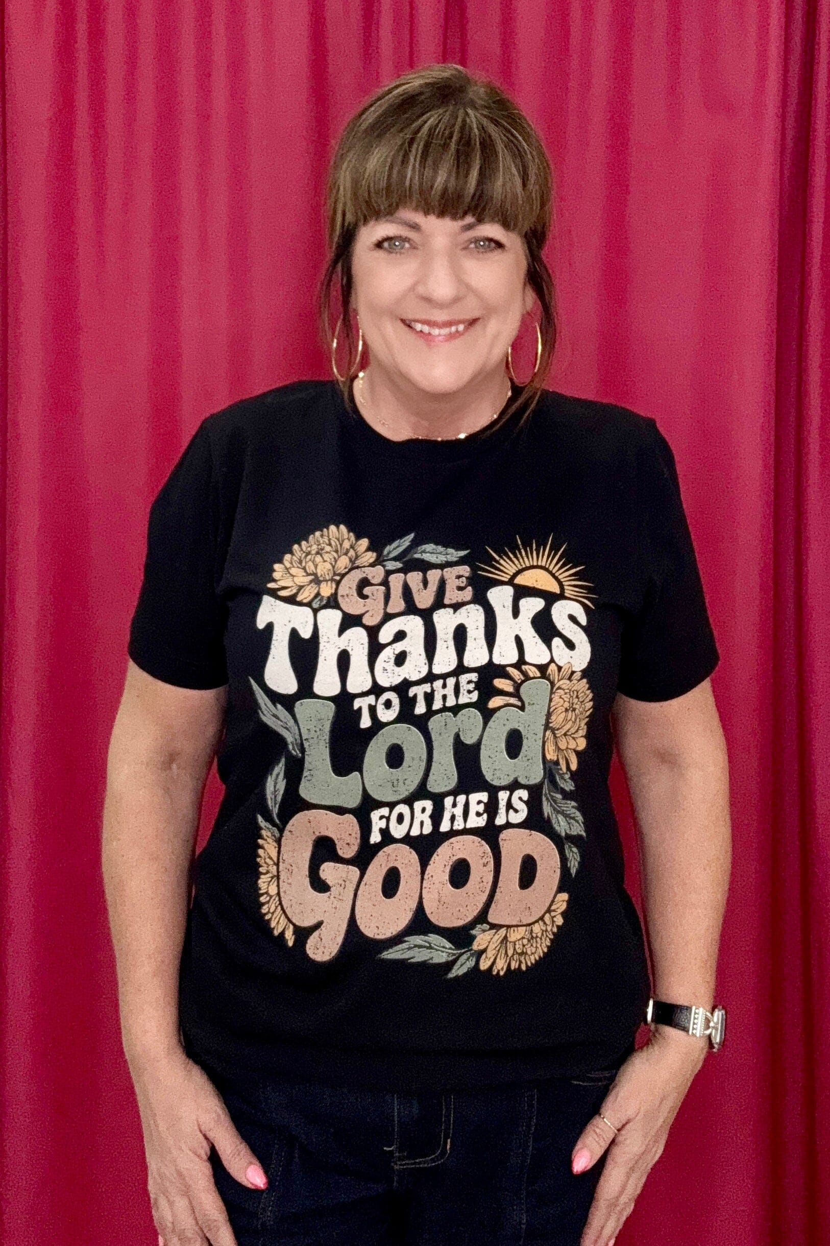 Give Thanks to the Lord T-Shirt MISSY BASIC KNIT REBELROSE/ATTITUDETEES