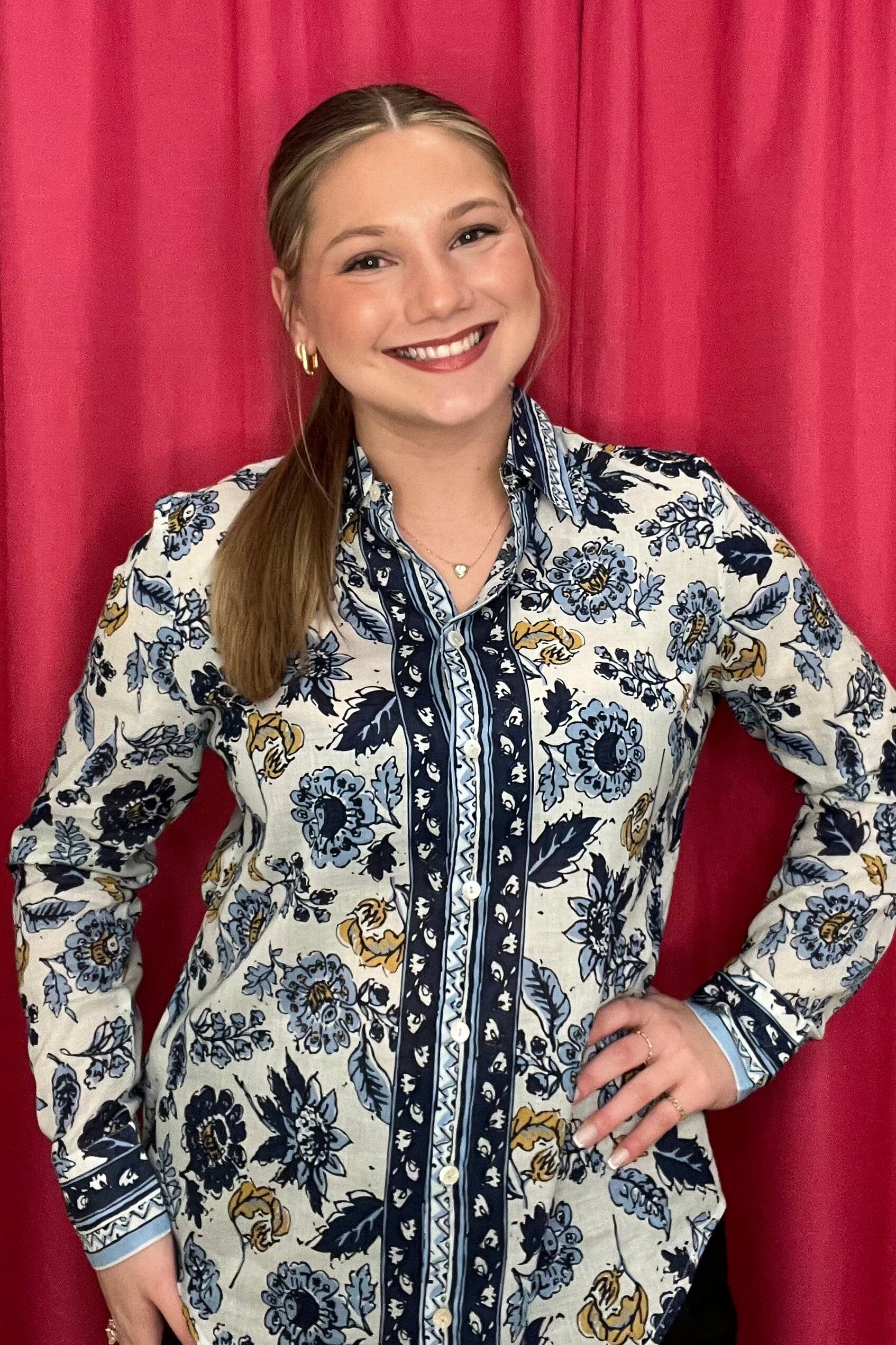 Printed Cotton Voile Button Up Blouse MISSY TOP SPECIAL CHARLIEB