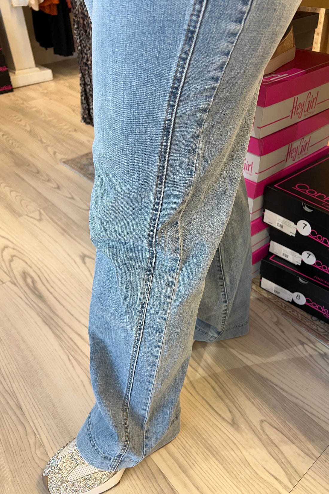 32/22" Ab Solution Skyrise Round Up Wide Leg JEANS DEMOCRACY