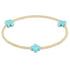 Enewton Signature Cross Gold Pattern 2mm Bead Bracelet- Turquoise JEWELRY ENEWTON