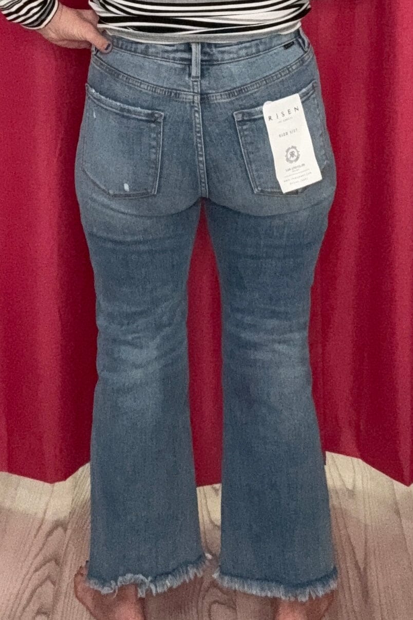 High Rise Crop FLare JEANS RISEN