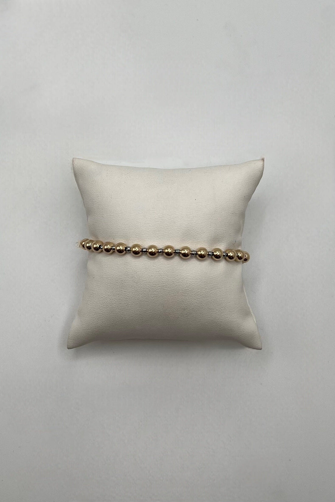 Silver Faceted Hematite Grateful Pattern 5mm Bead Bracelet JEWELRY ENEWTON