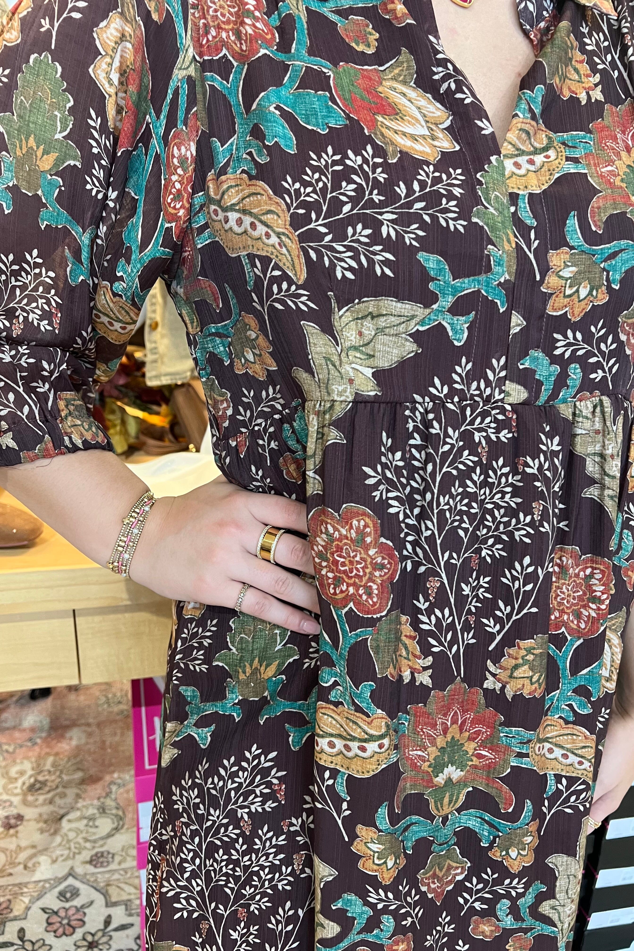 Short Sleeve Printed Dress w/Collar DRESS UMGEE