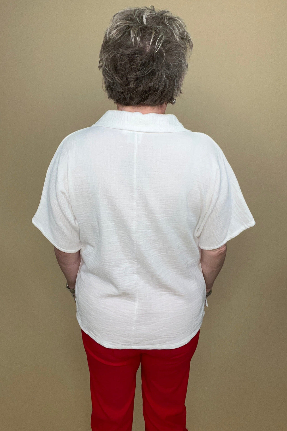 Short Sleeve Half Zip Gauze Shirt MISSY TOP SPECIAL PARSLEY & SAGE