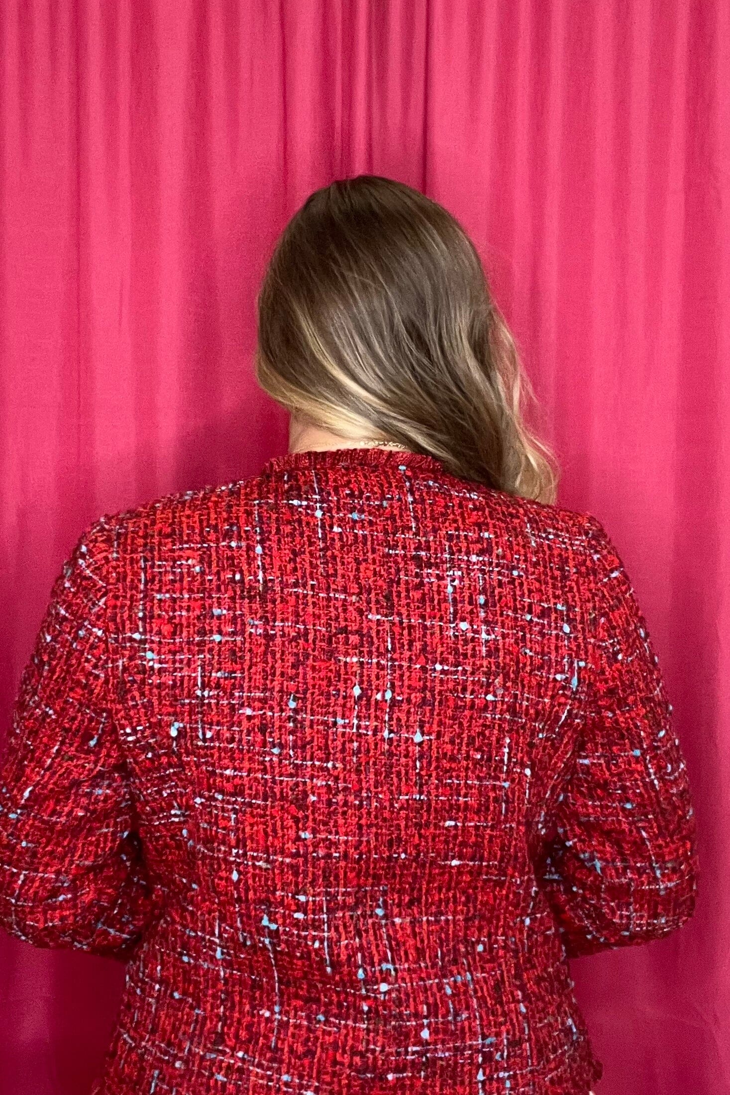 Collarless Jacket w/Frayed Edges OUTFIT COMPLETER LIVERPOOL