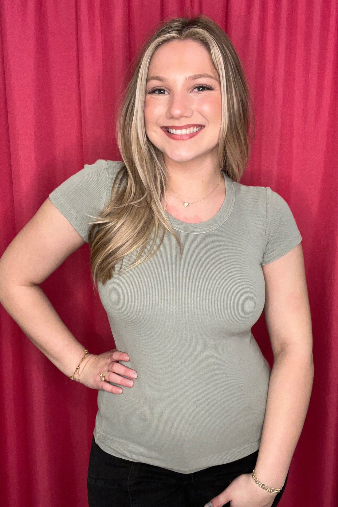 Tencel Rib Crew Neck T-Shirt MISSY BASIC KNIT CHARLIEB