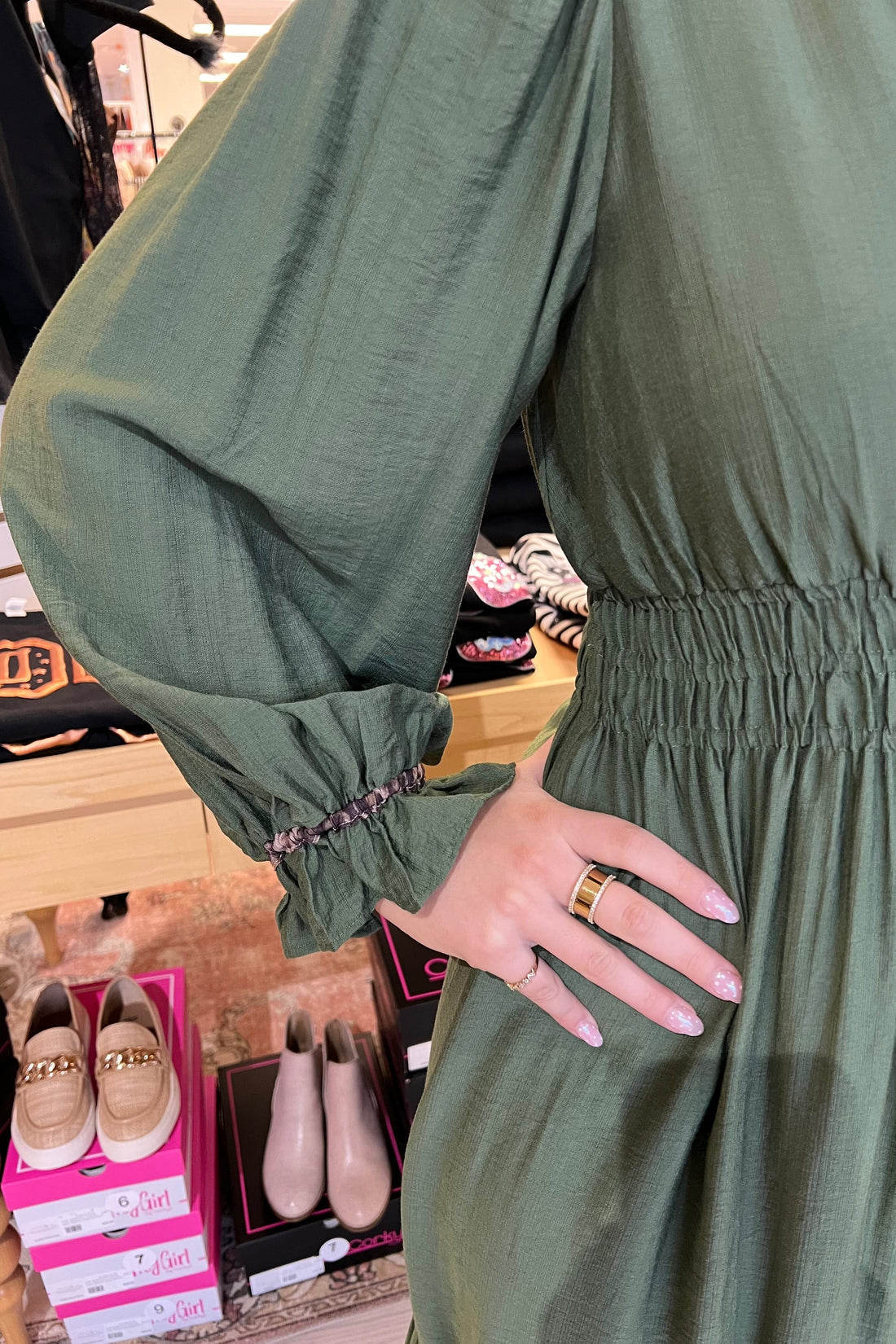 3/4 Sleeve Dress w/ Leopard Trim DRESS UMGEE