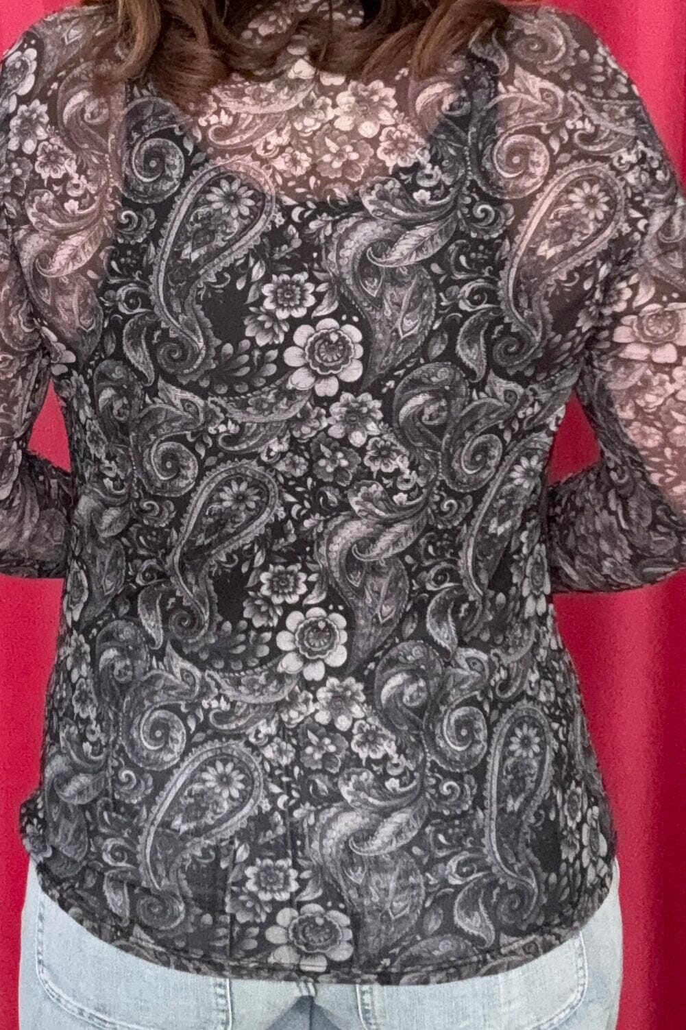 Wanted In Paisley Mesh Top MISSY BASIC KNIT STERLINGKREEK