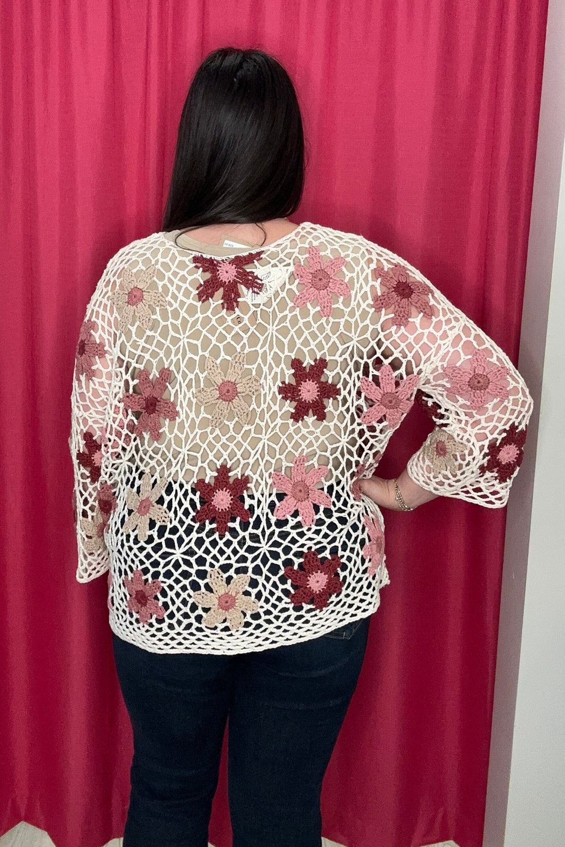 3/4 Sleeve Crochet Sweater MISSY TOP SPECIAL CHARLIEB