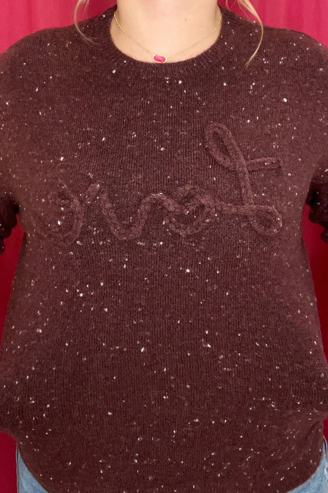 Crew Neck Braided Love Sweater MISSY TOP SPECIAL CHARLIEB