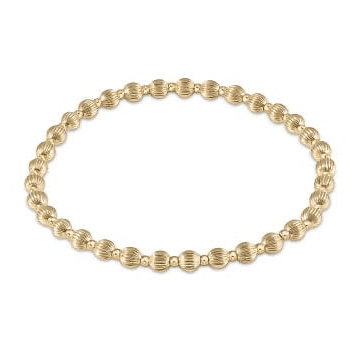 Dignity Grateful Pattern 4mm Bead Bracelet - Gold JEWELRY ENEWTON