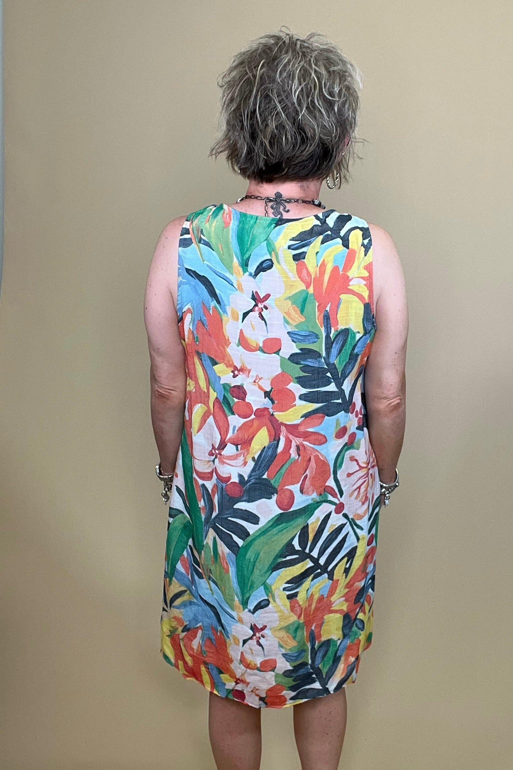 Sleeveless Floral Dress w/Gathered Collar DRESS ZAC & RACHEL