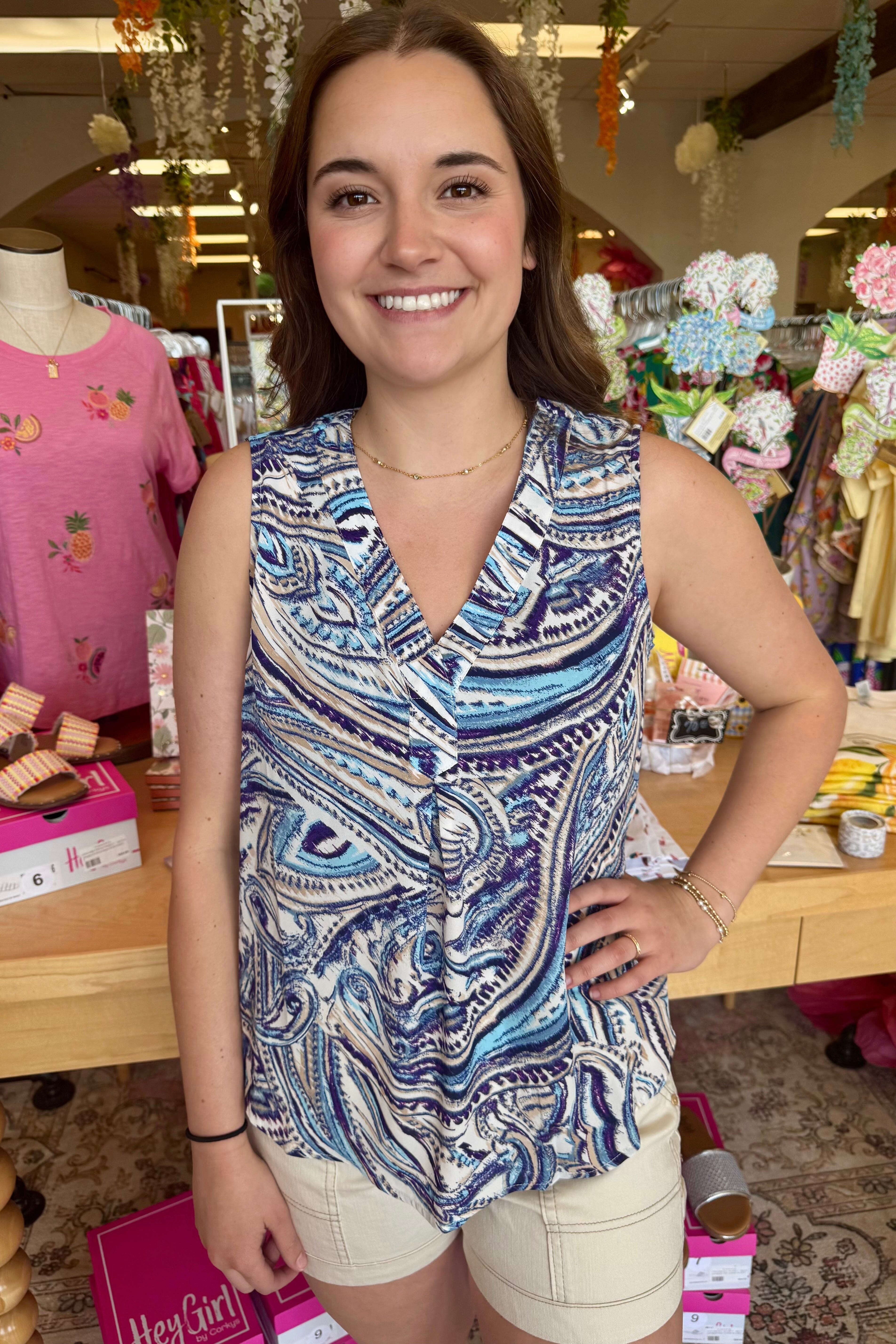 Sleeveless Tank w/V-Neck MISSY TOP SPECIAL ZAC & RACHEL
