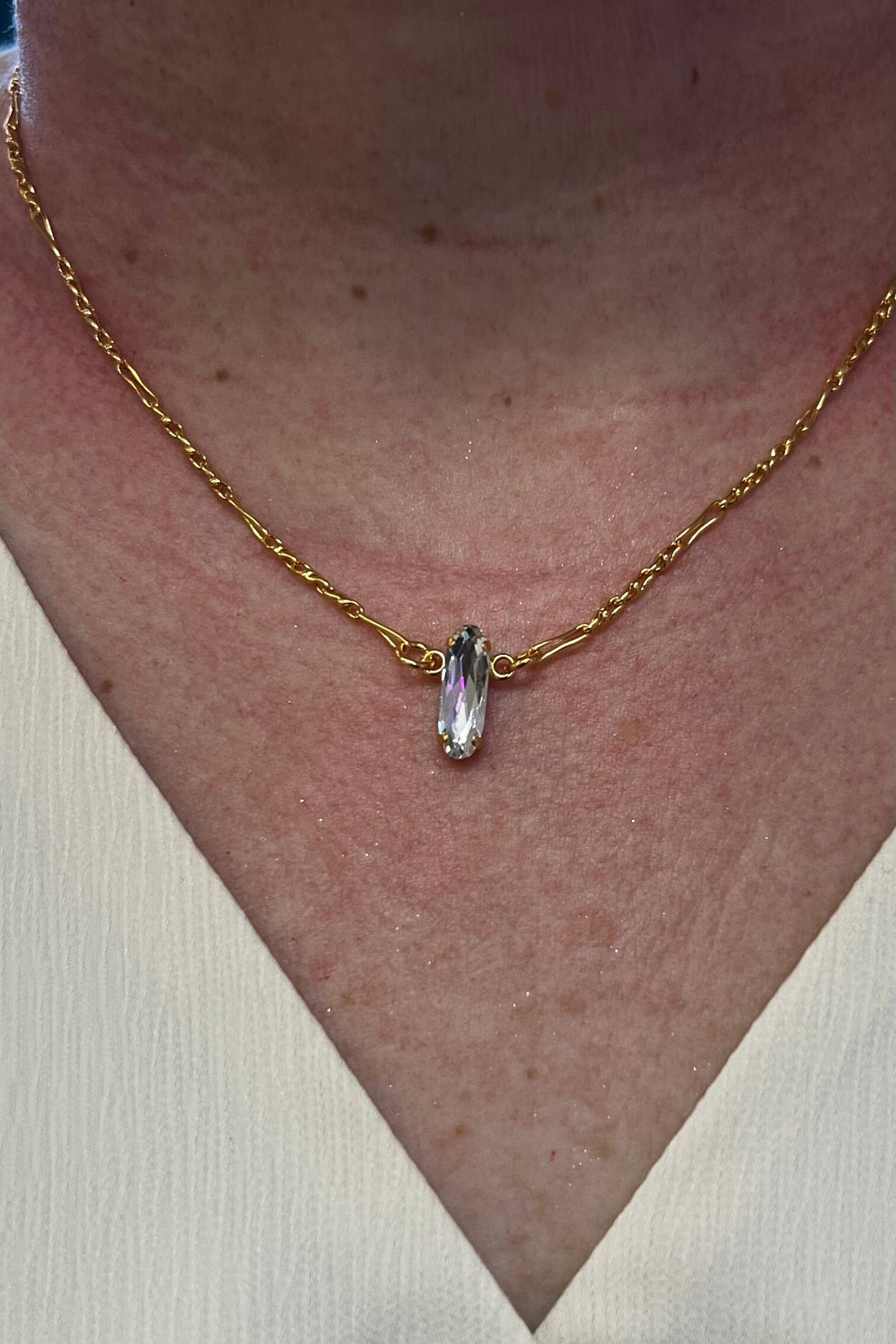 On A Clear Day Single Long Oval Stone in Yellow Gold BETTERBRANDJEWELRY Mariana